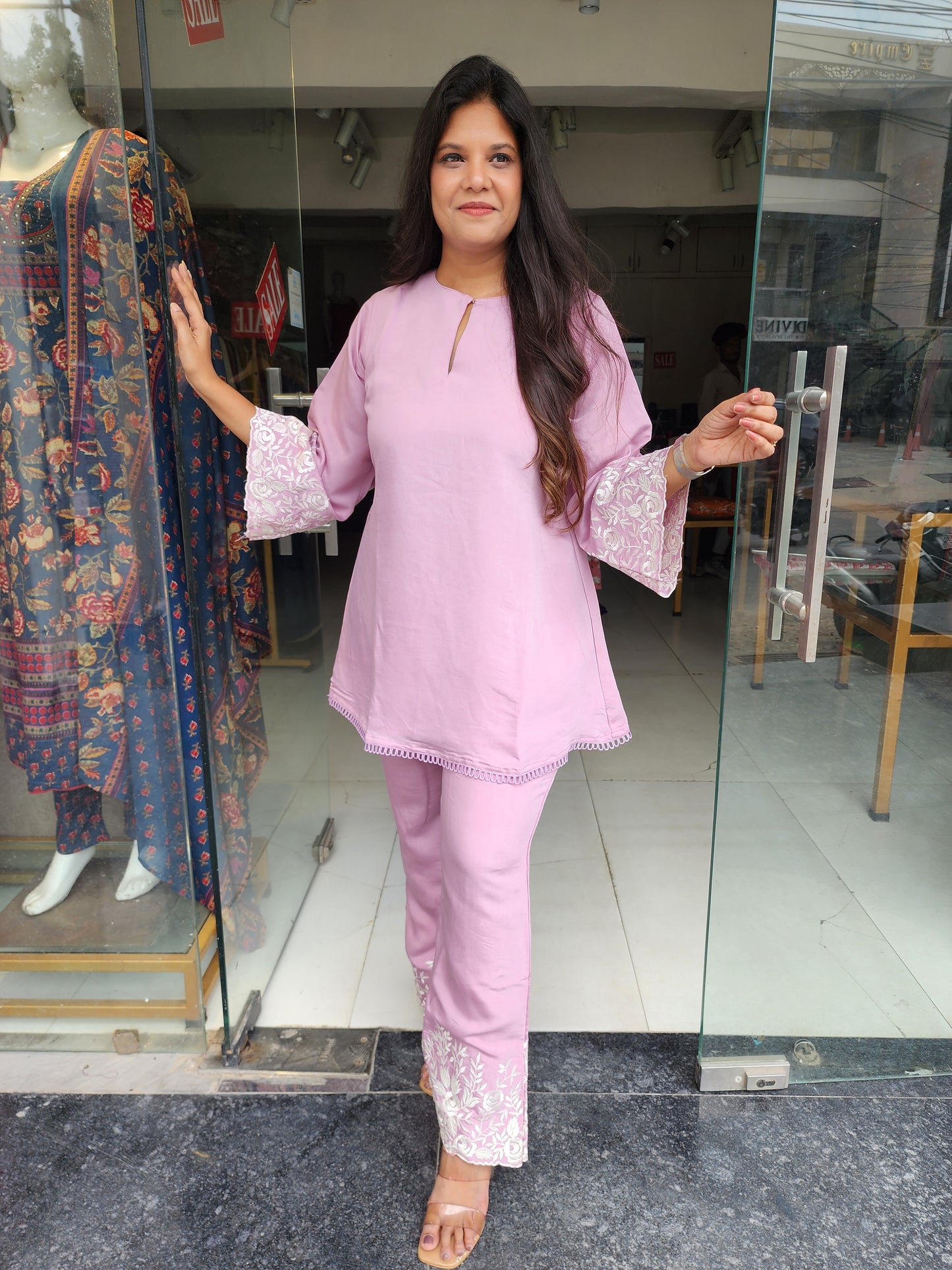 Pink indowestern co-ord set