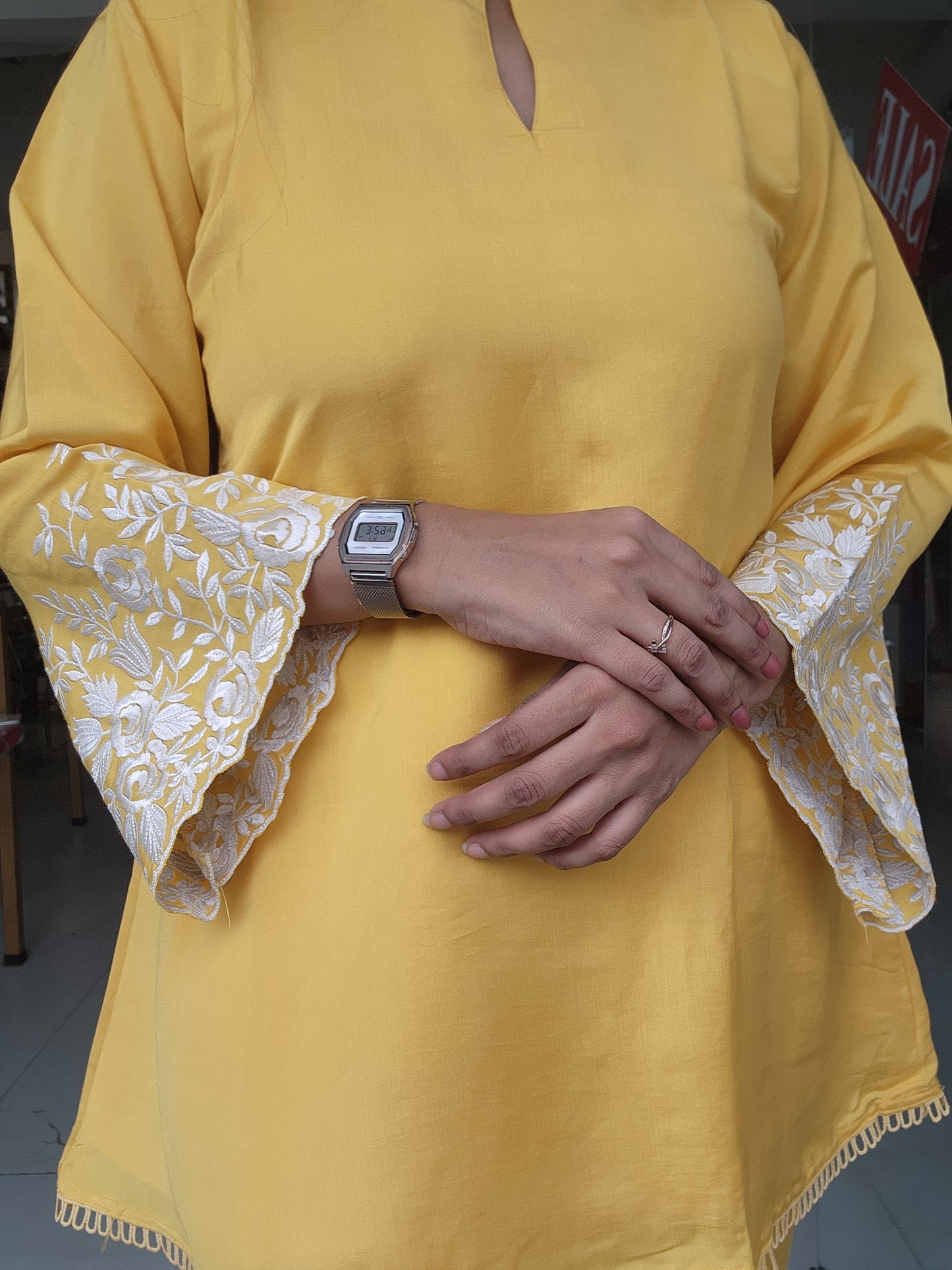 Yellow indowestern co-ord set