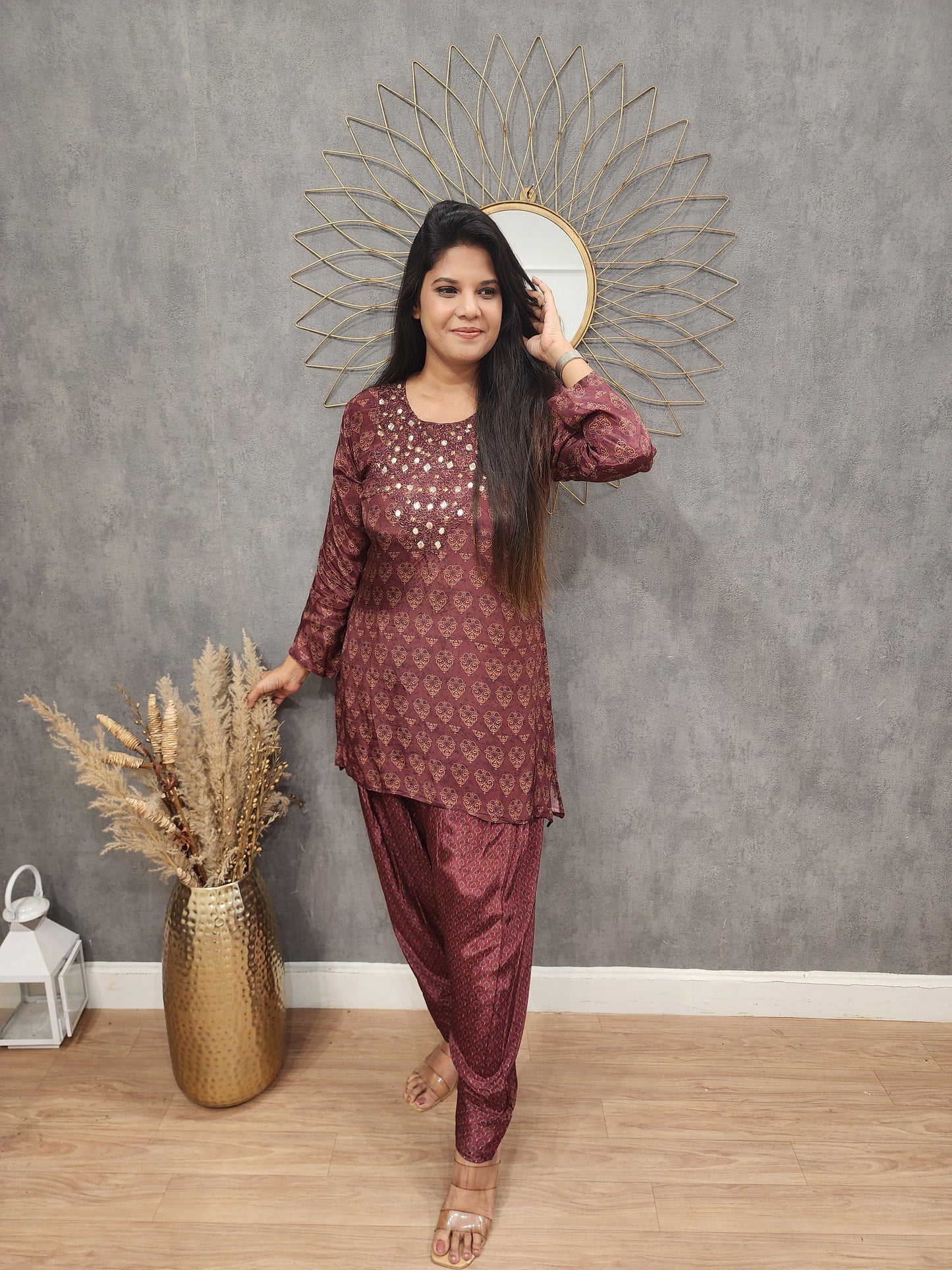 Farshi salwar Embroided co-ord set