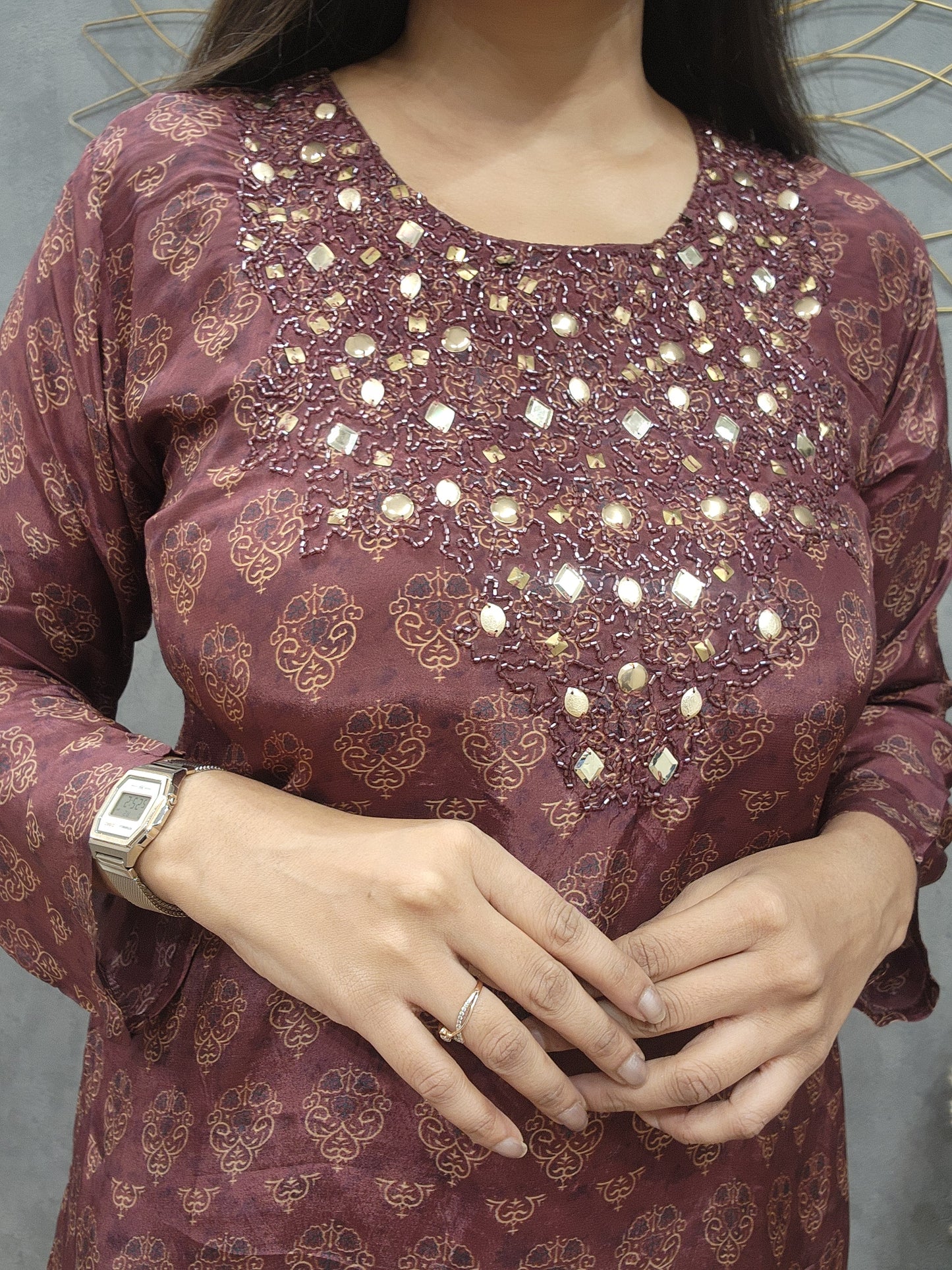 Farshi salwar Embroided co-ord set