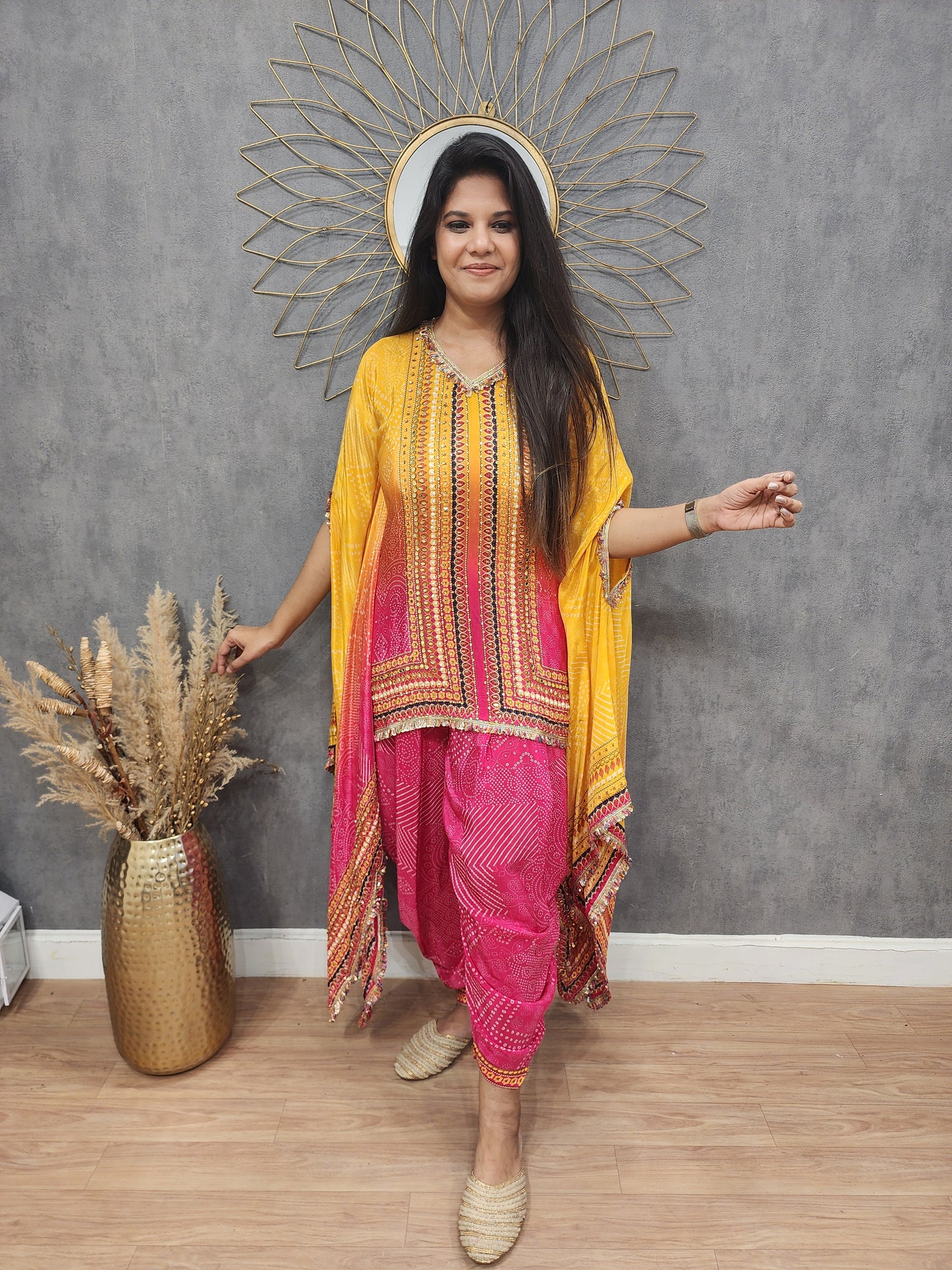 Jugni kaftaan style dhoti suit