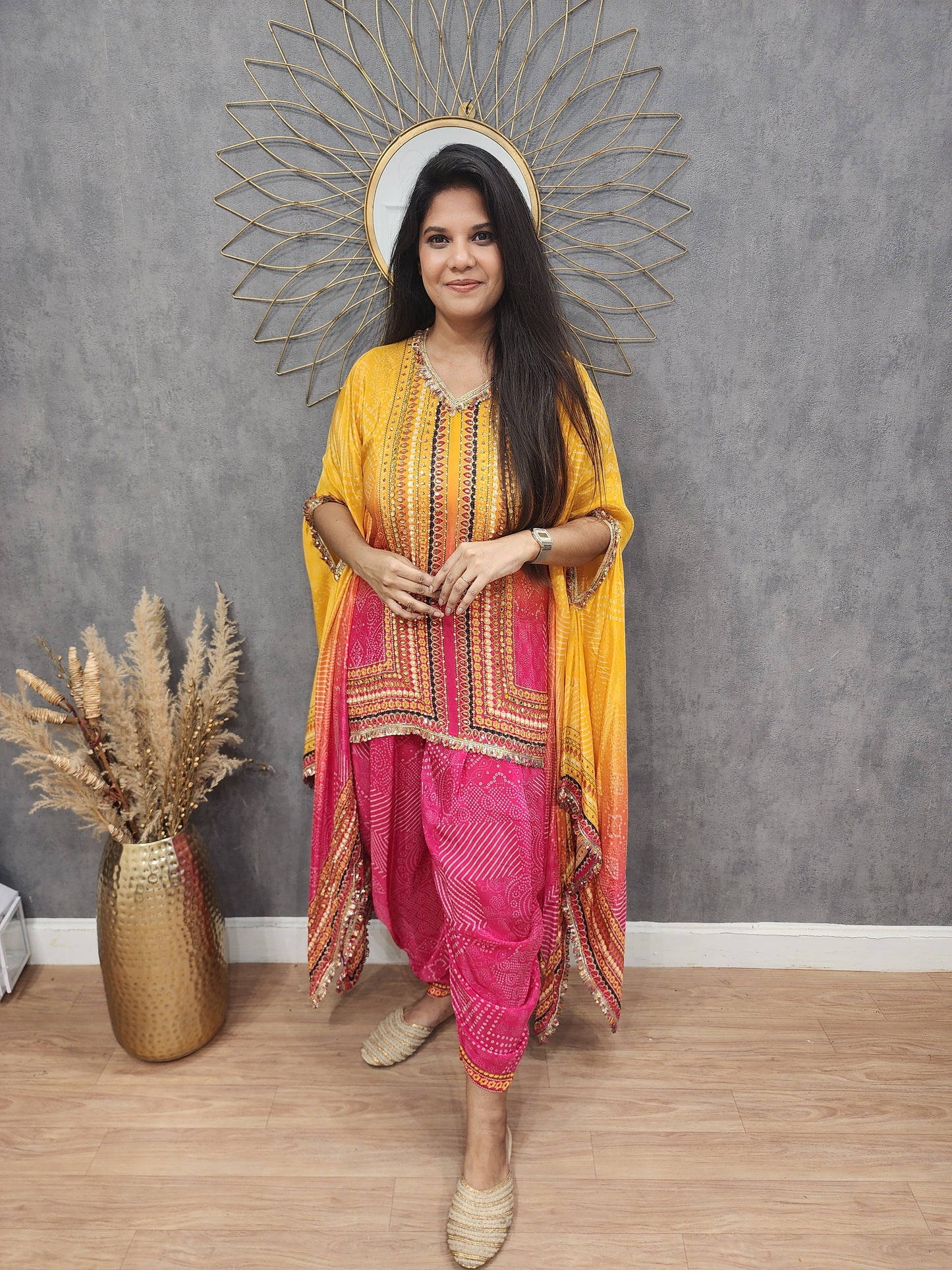 Jugni kaftaan style dhoti suit