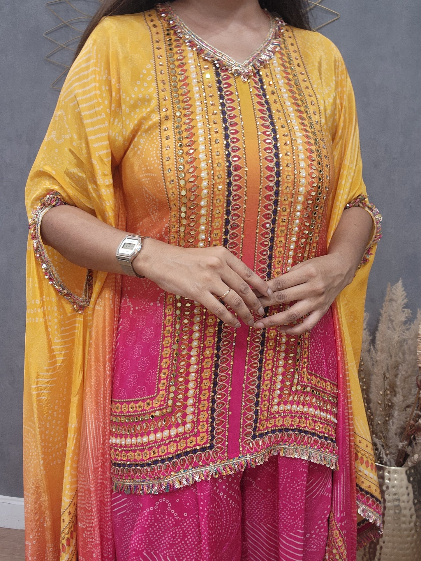 Jugni kaftaan style dhoti suit