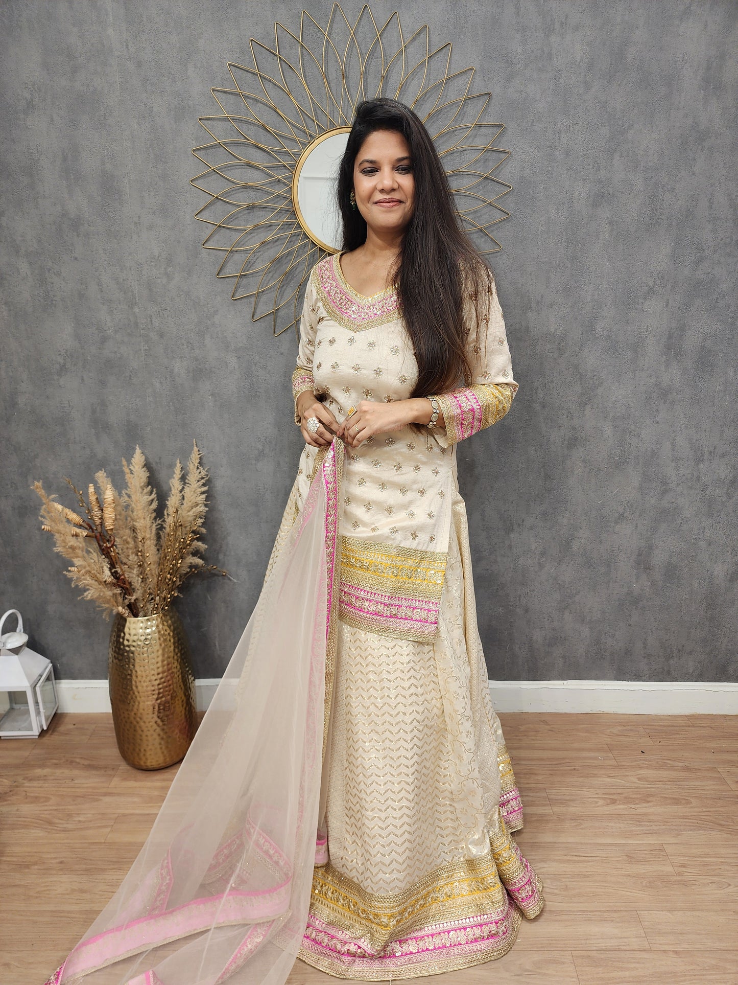 Royal ivory indowestern skirt dress