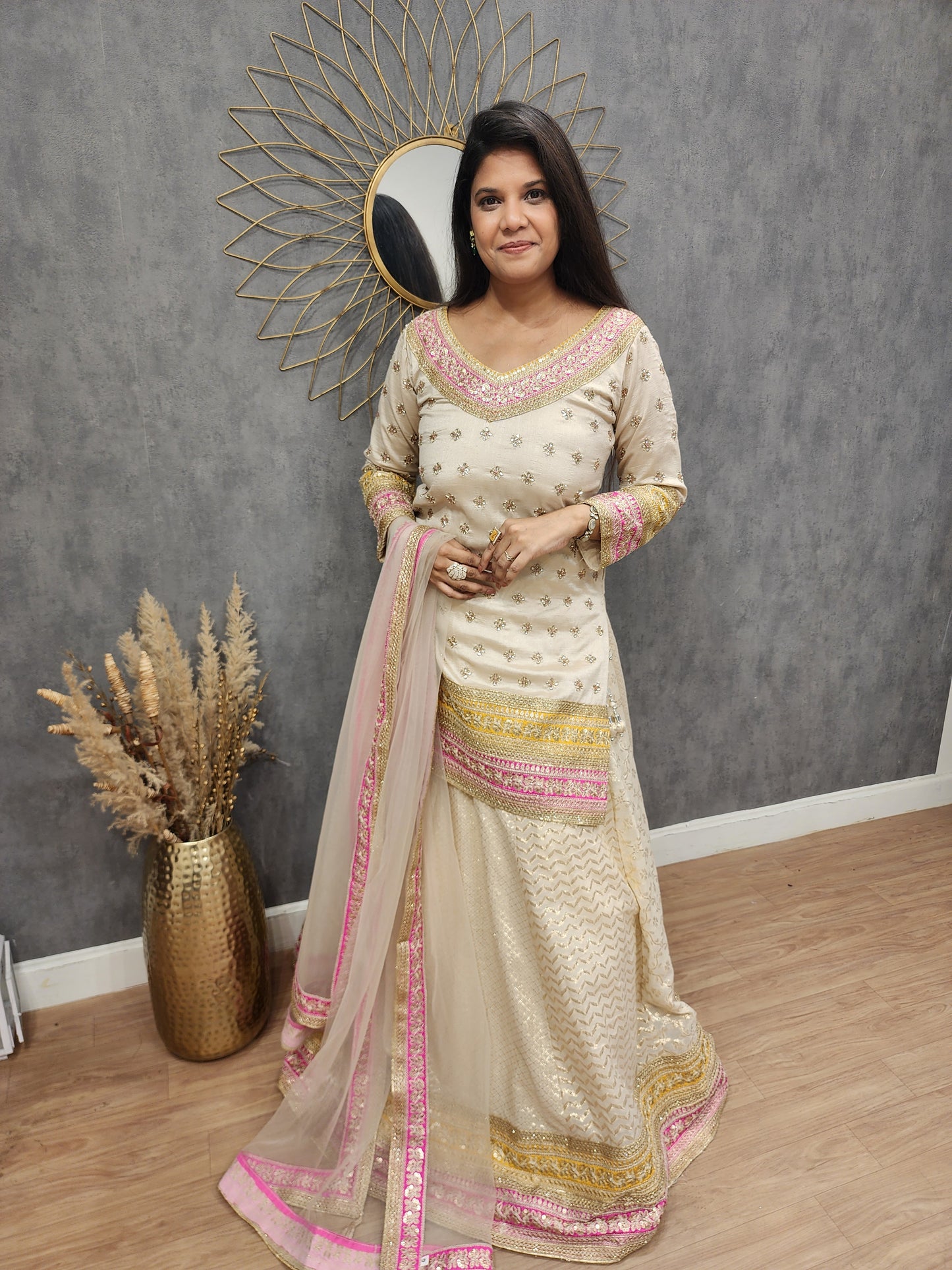 Royal ivory indowestern skirt dress