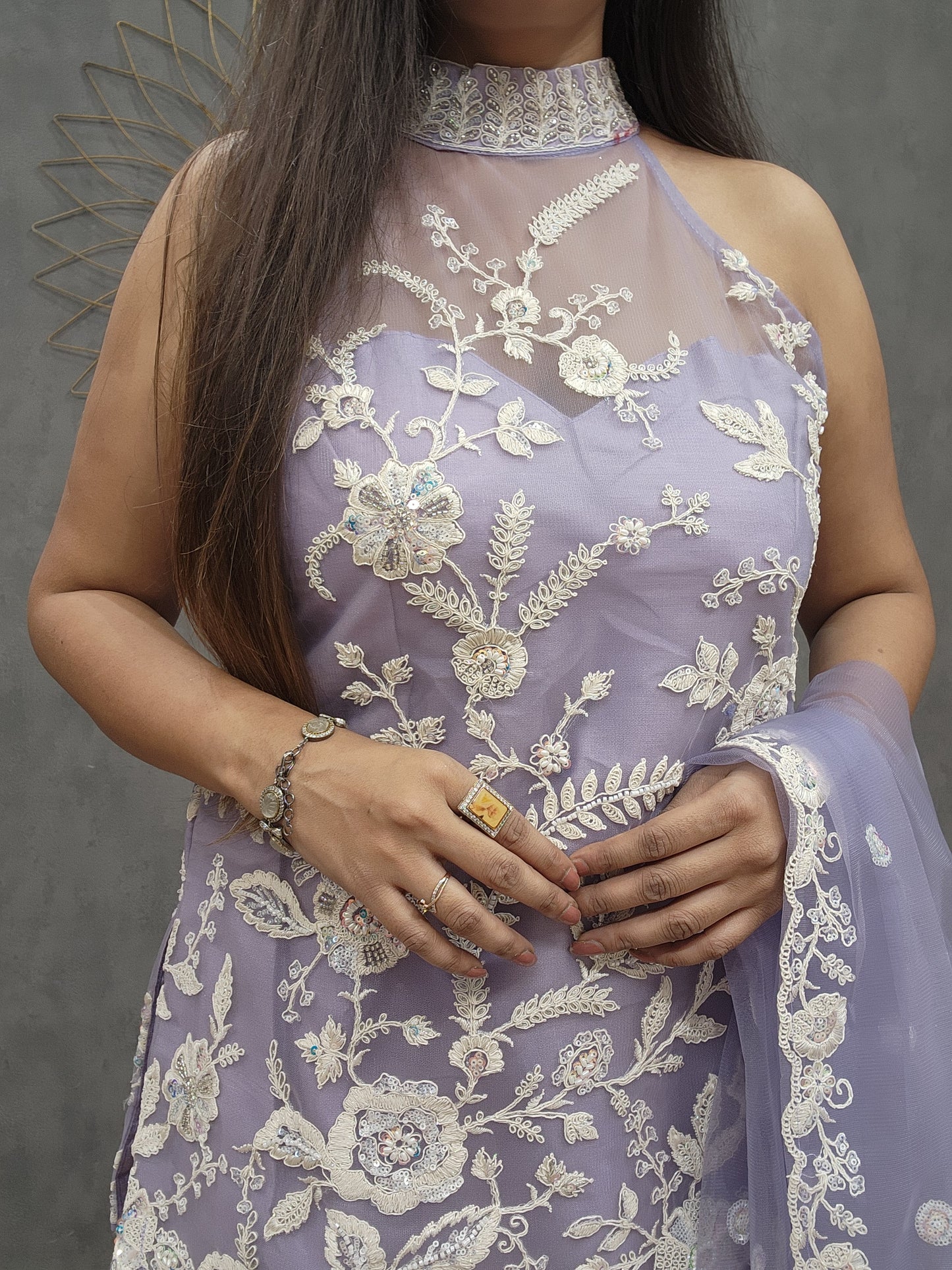 Princess Lavender halter neck divider dress