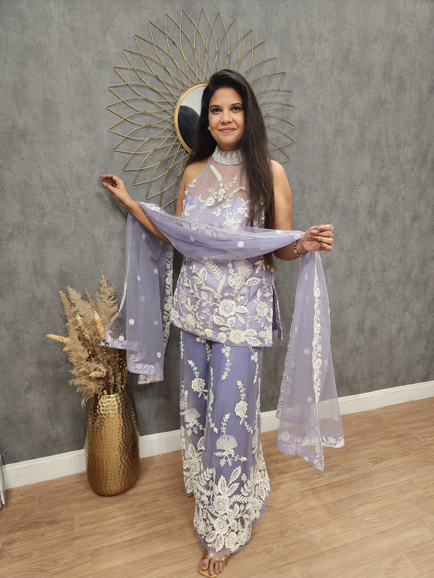 Princess Lavender halter neck divider dress