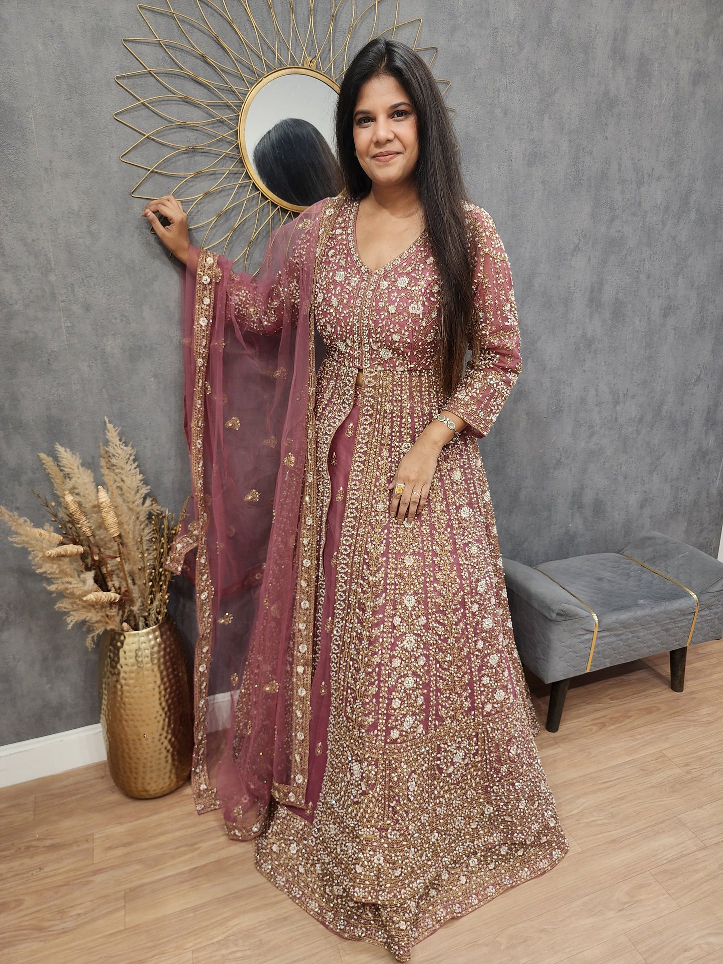 Jodha carrot centre slit indowestern dress