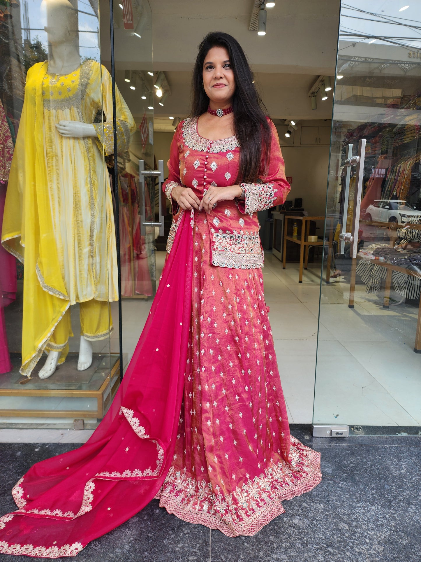 Jodha pink indowestern dress