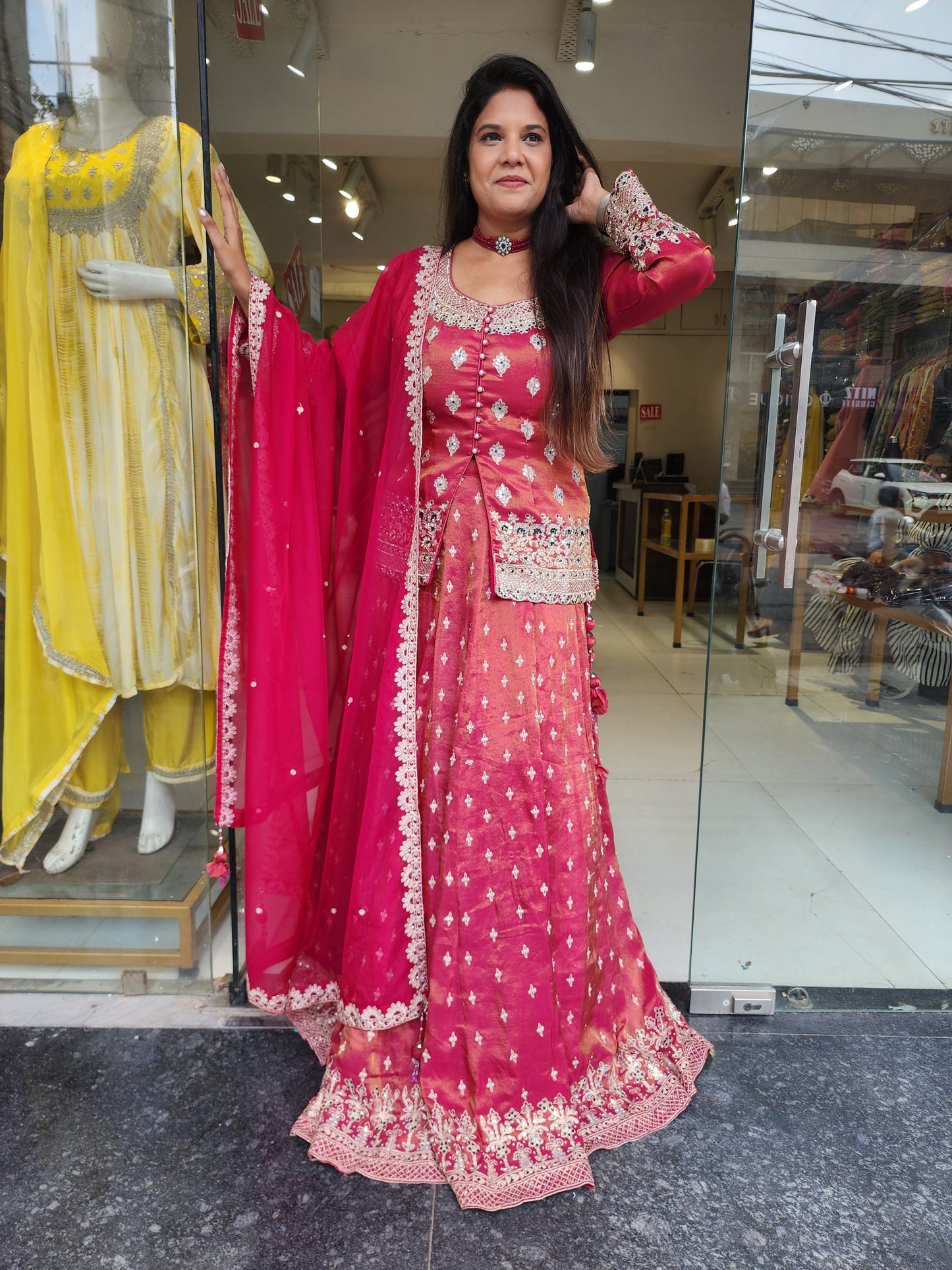 Jodha pink indowestern dress