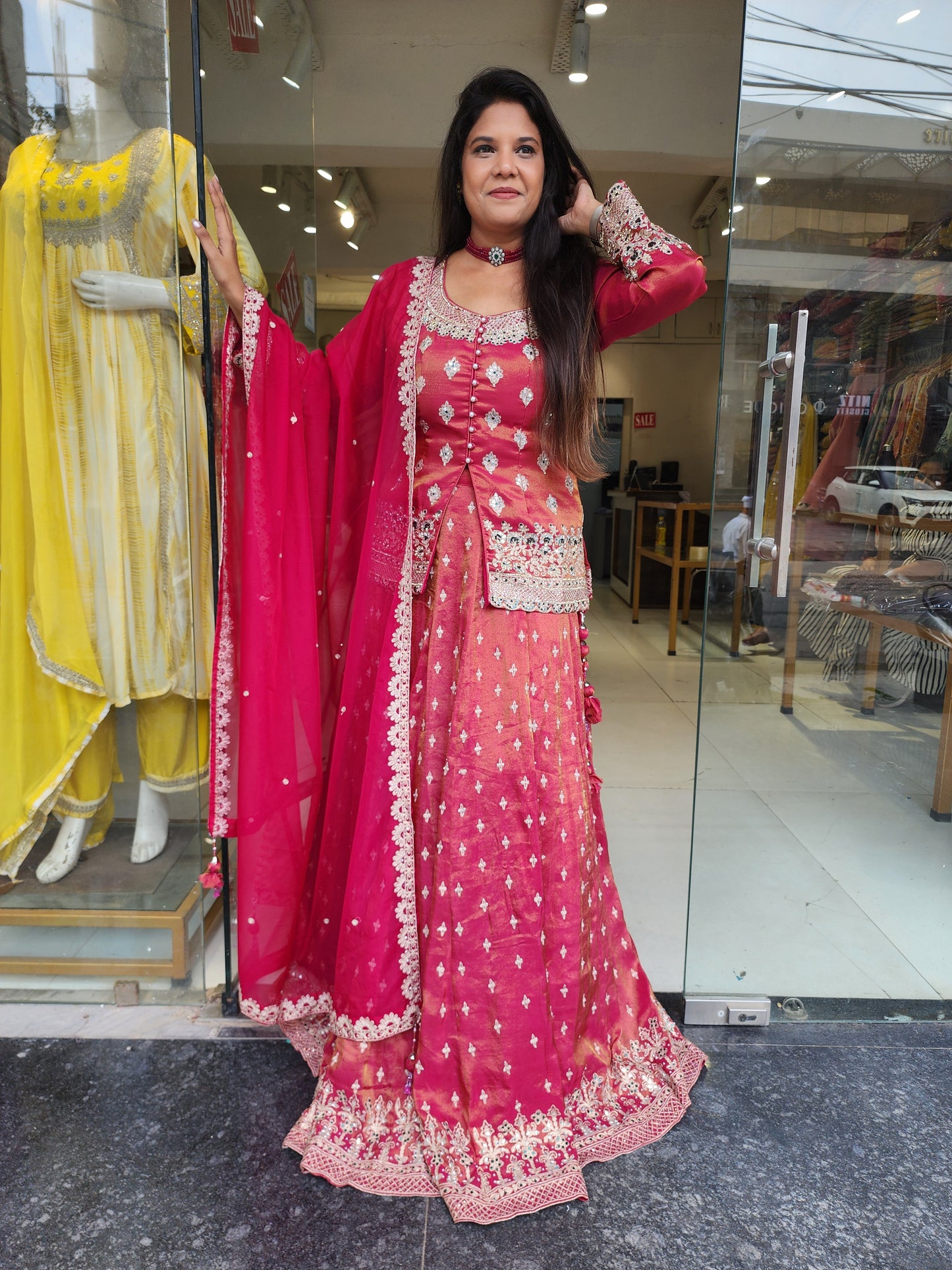 Jodha pink indowestern dress