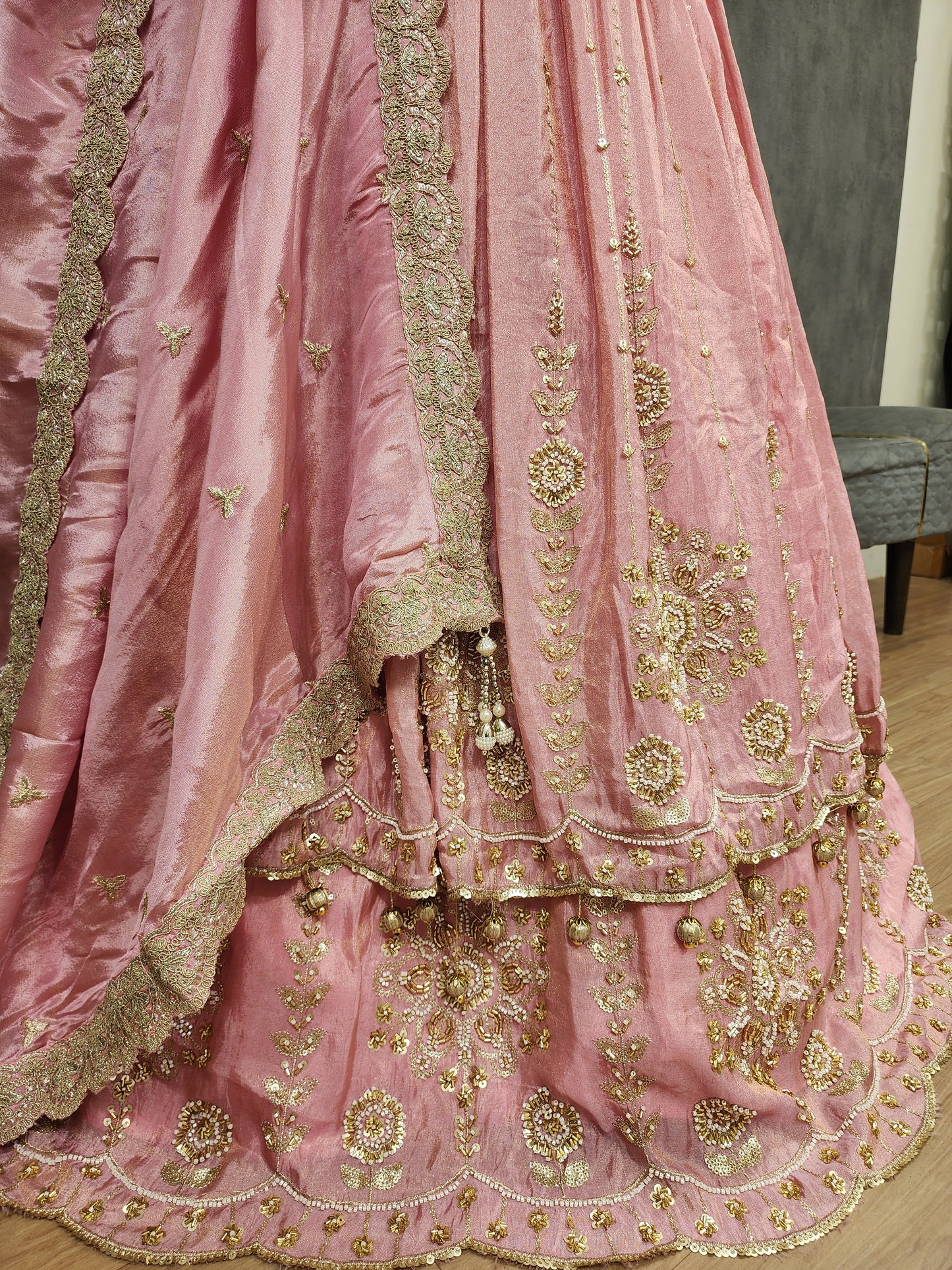 Alia pink double layer lehenga set