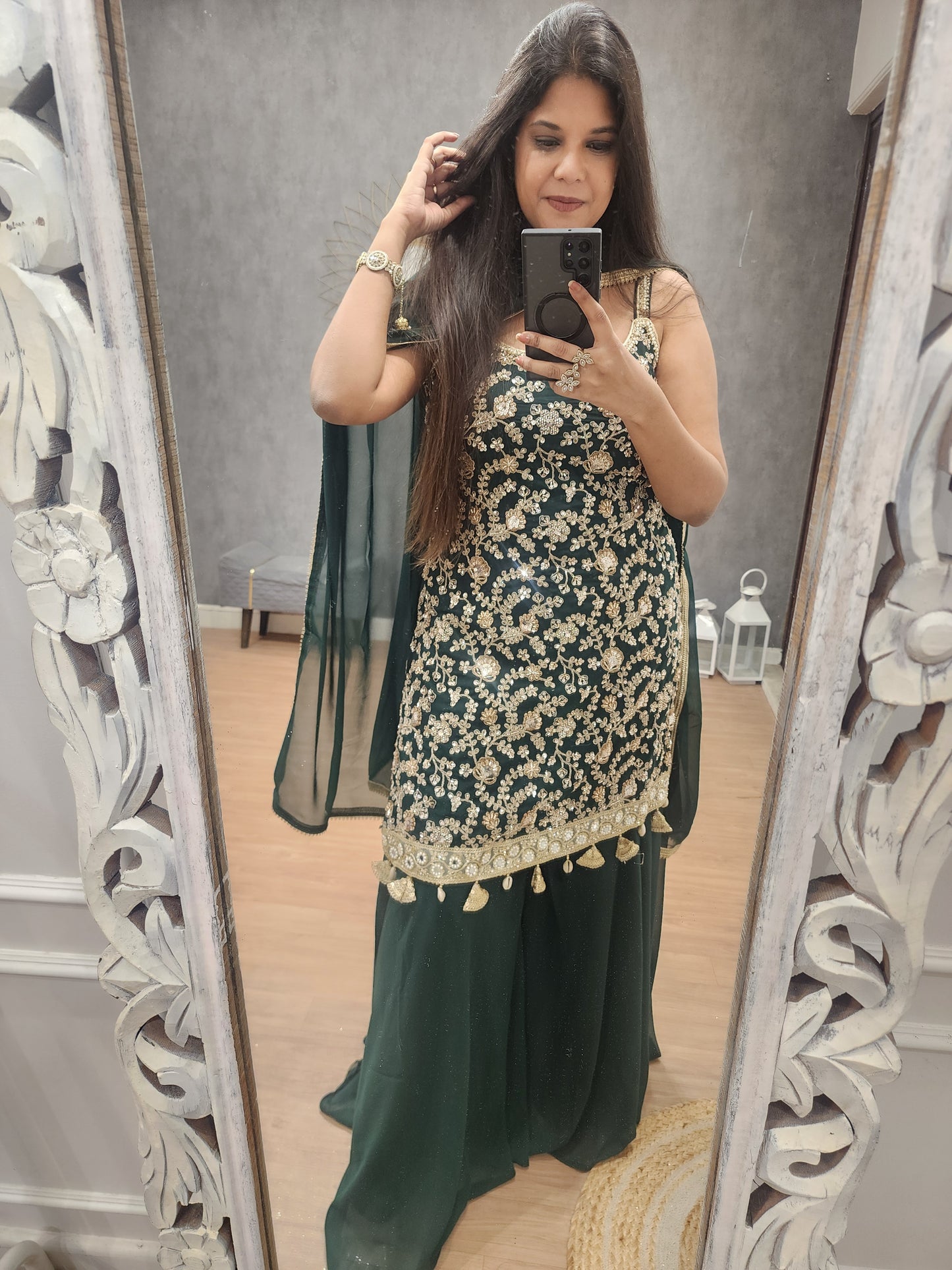 Mahi green sharara suit