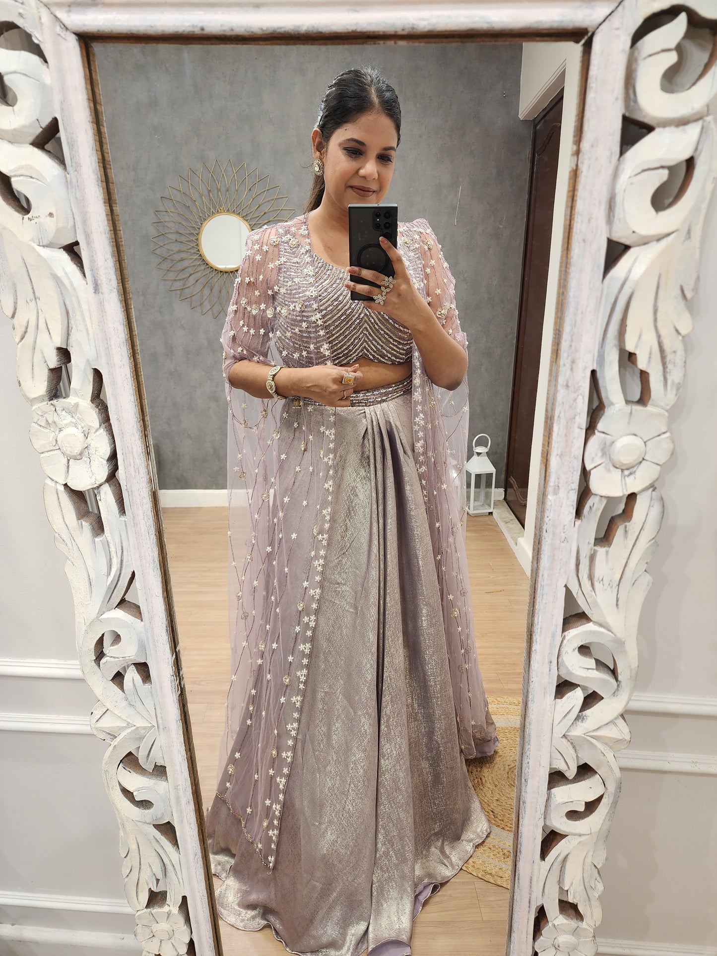 Mayra onion pink 3piece indowestern dress