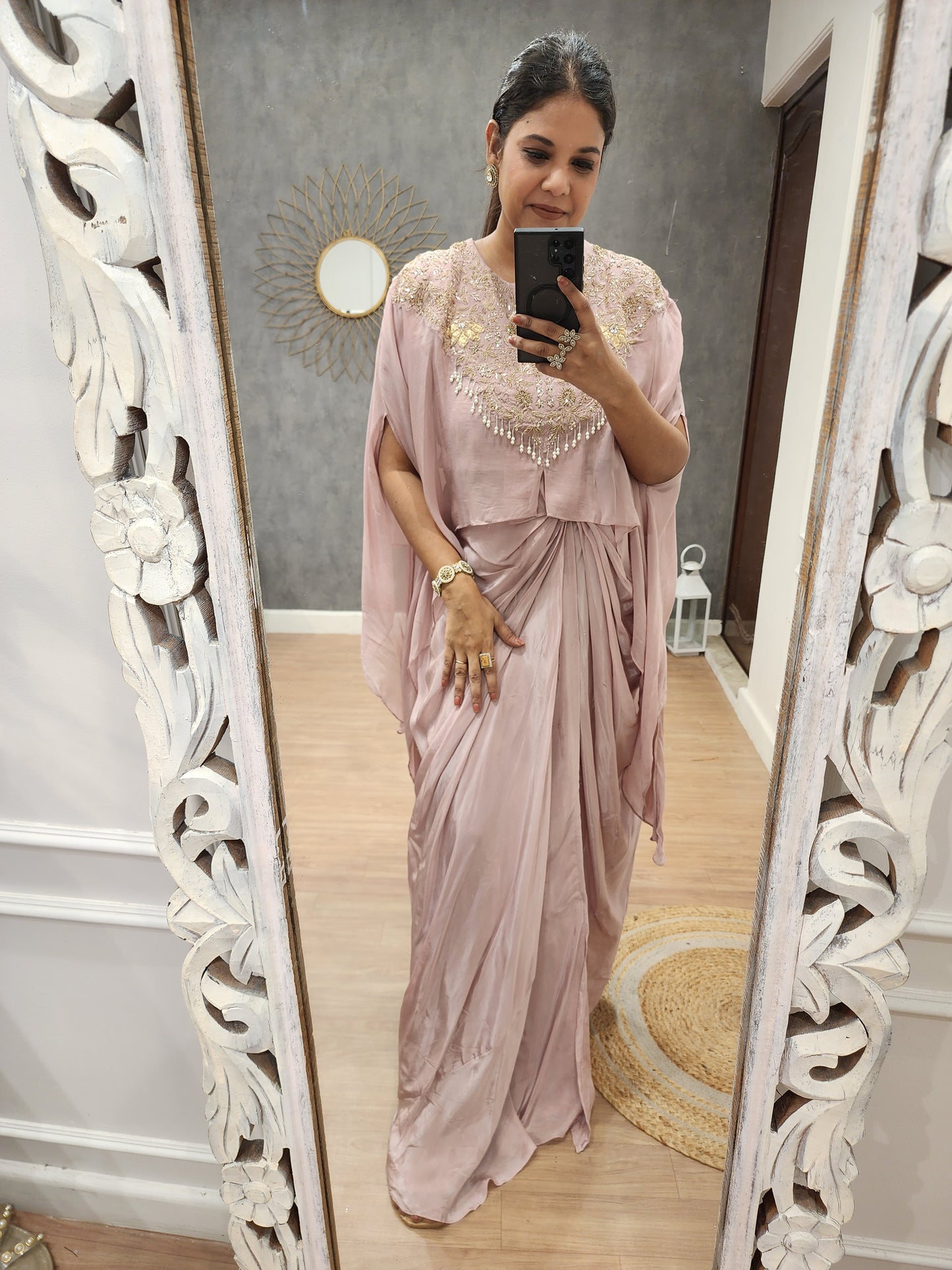 Layla onion pink cowl dress