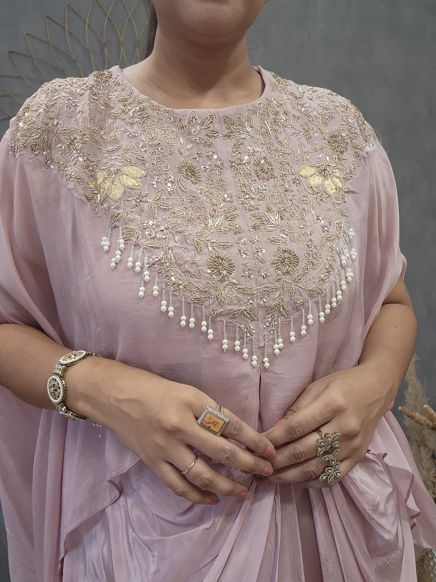 Layla onion pink cowl dress