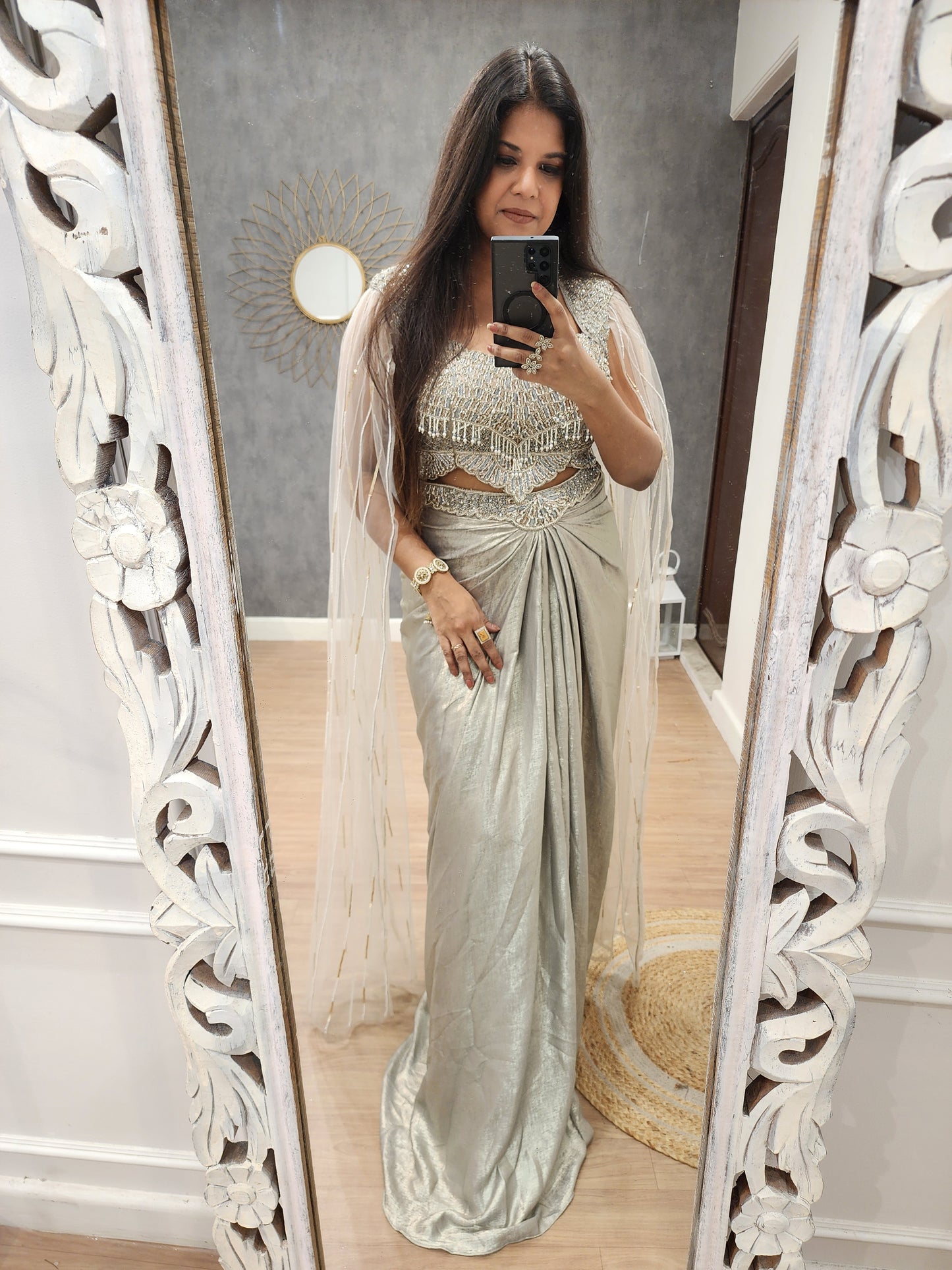 Mermaid long Belle sleeves cowl dress