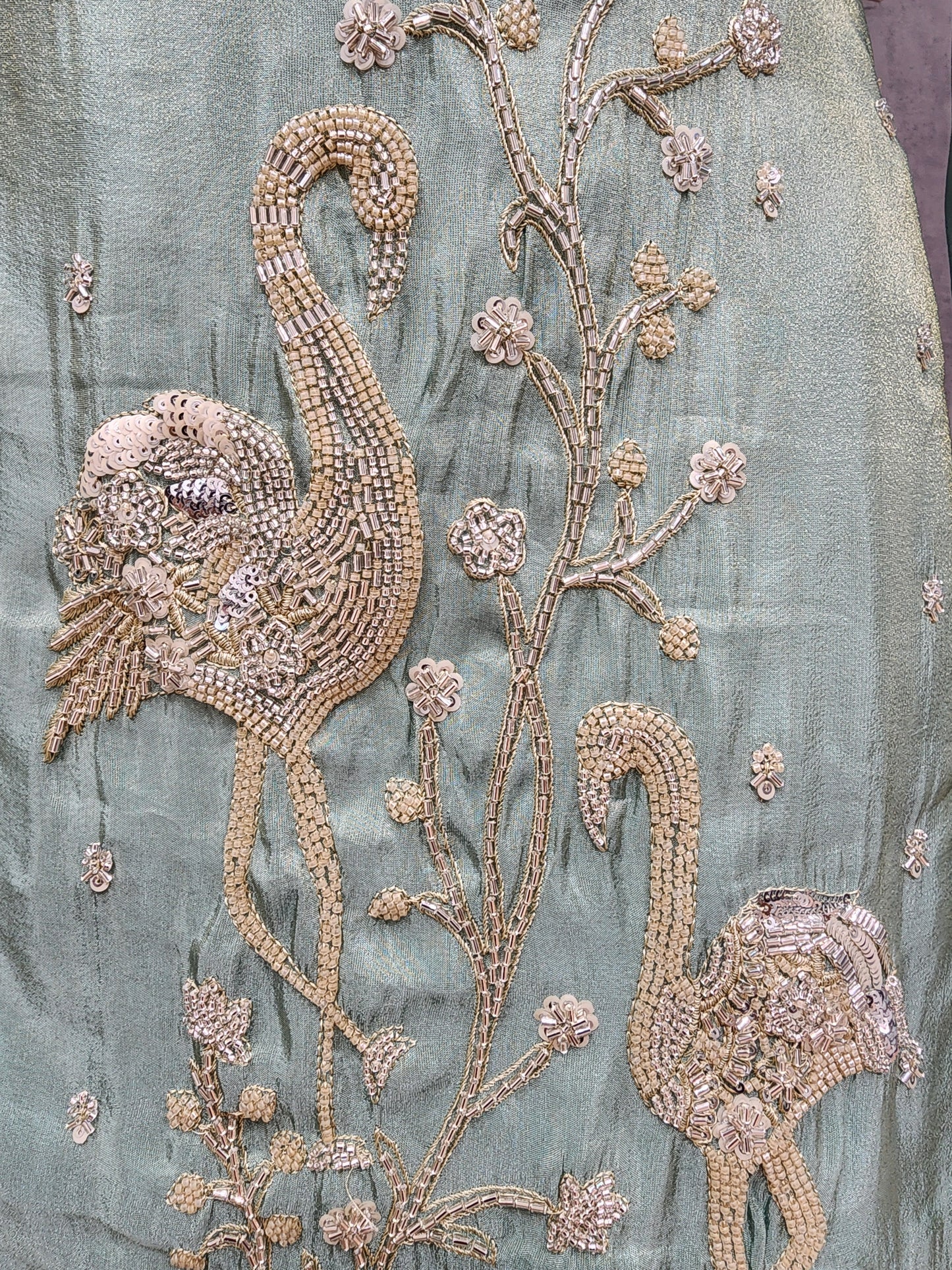 Swan peach Embroided sharara suit