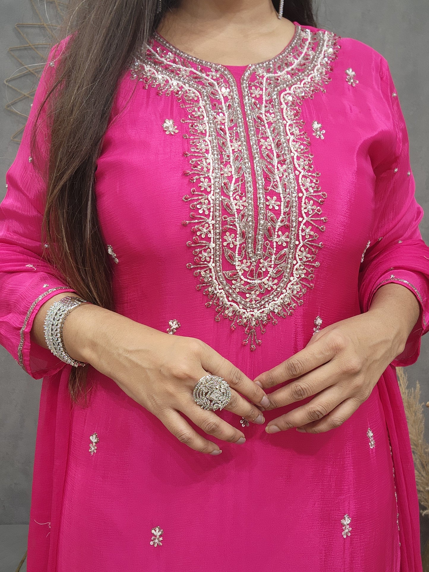 Pink sharara suit
