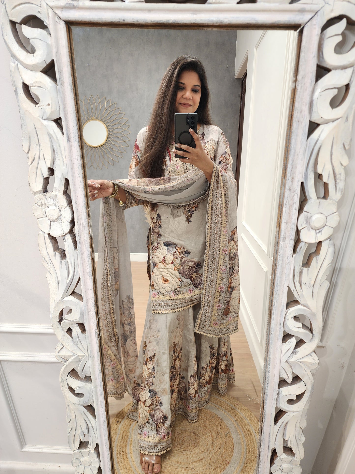 Zeenat digital print garara suit