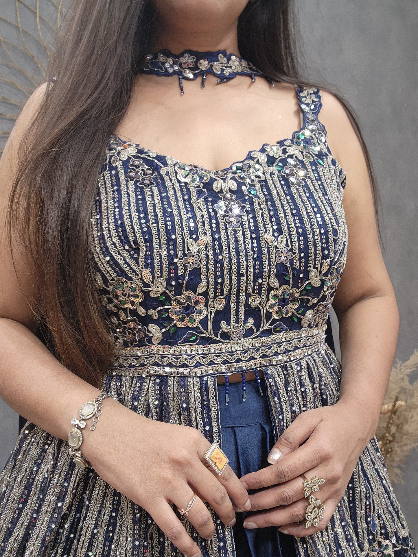 Seerat blue peplum dress