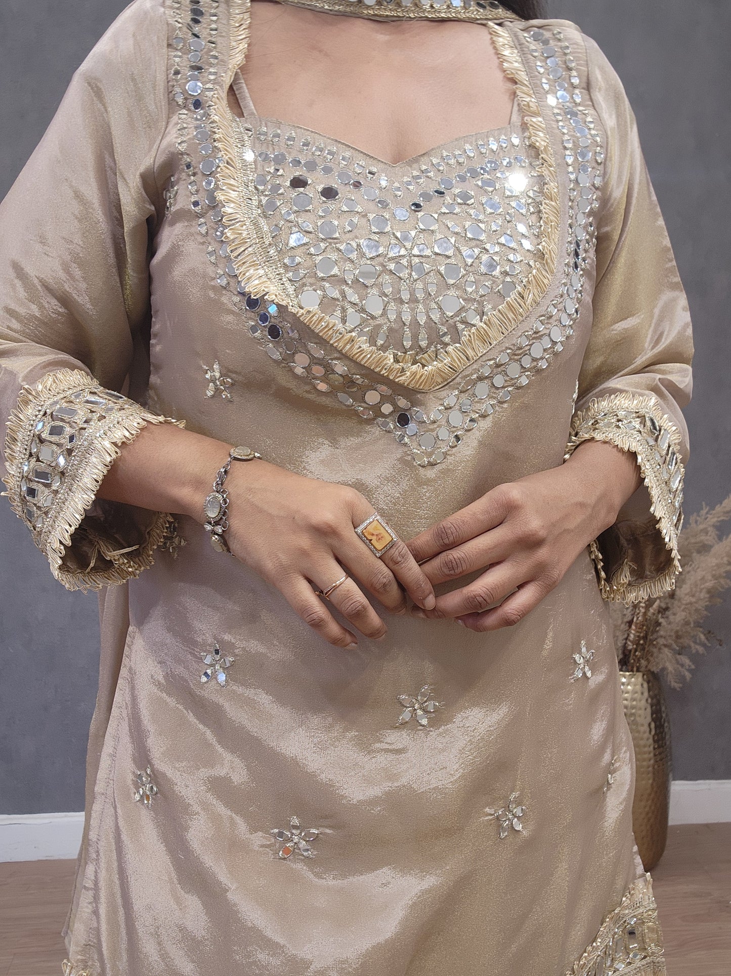 Dark champagne bustier co-ord set