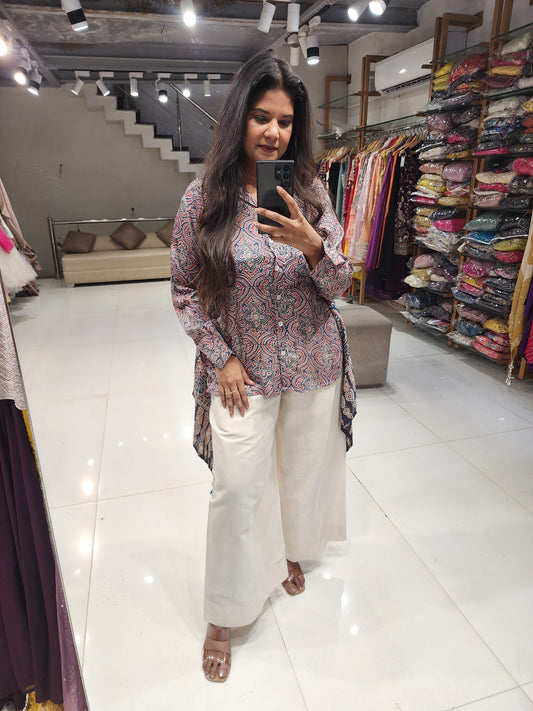 Muslin shirt with linen pants