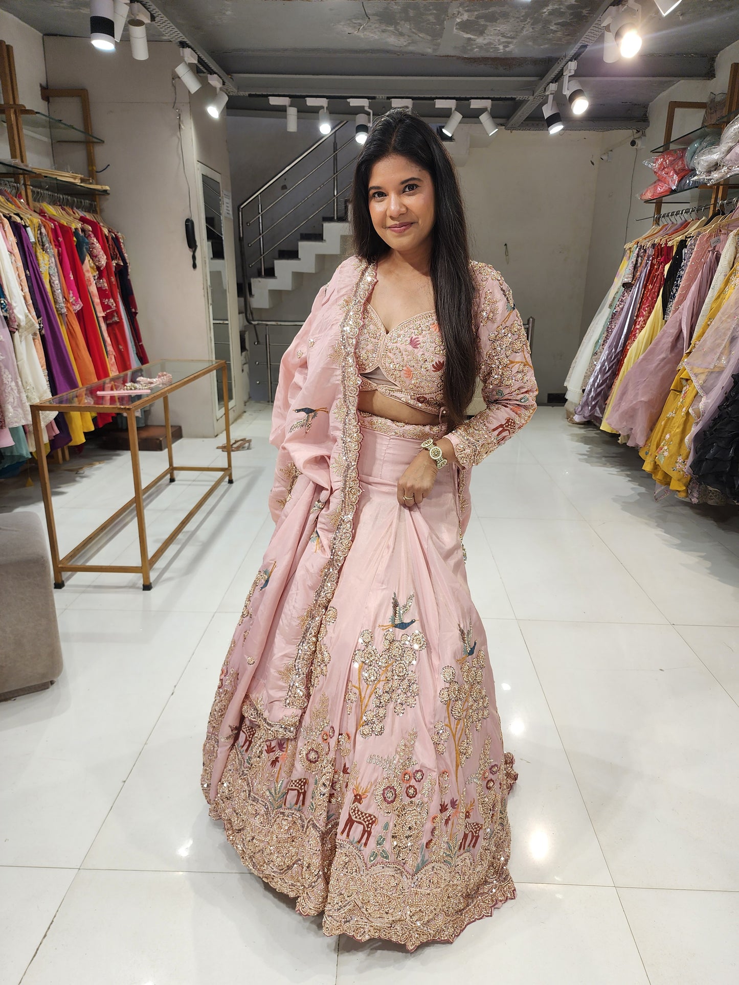 Flamingo Pink lehenga set