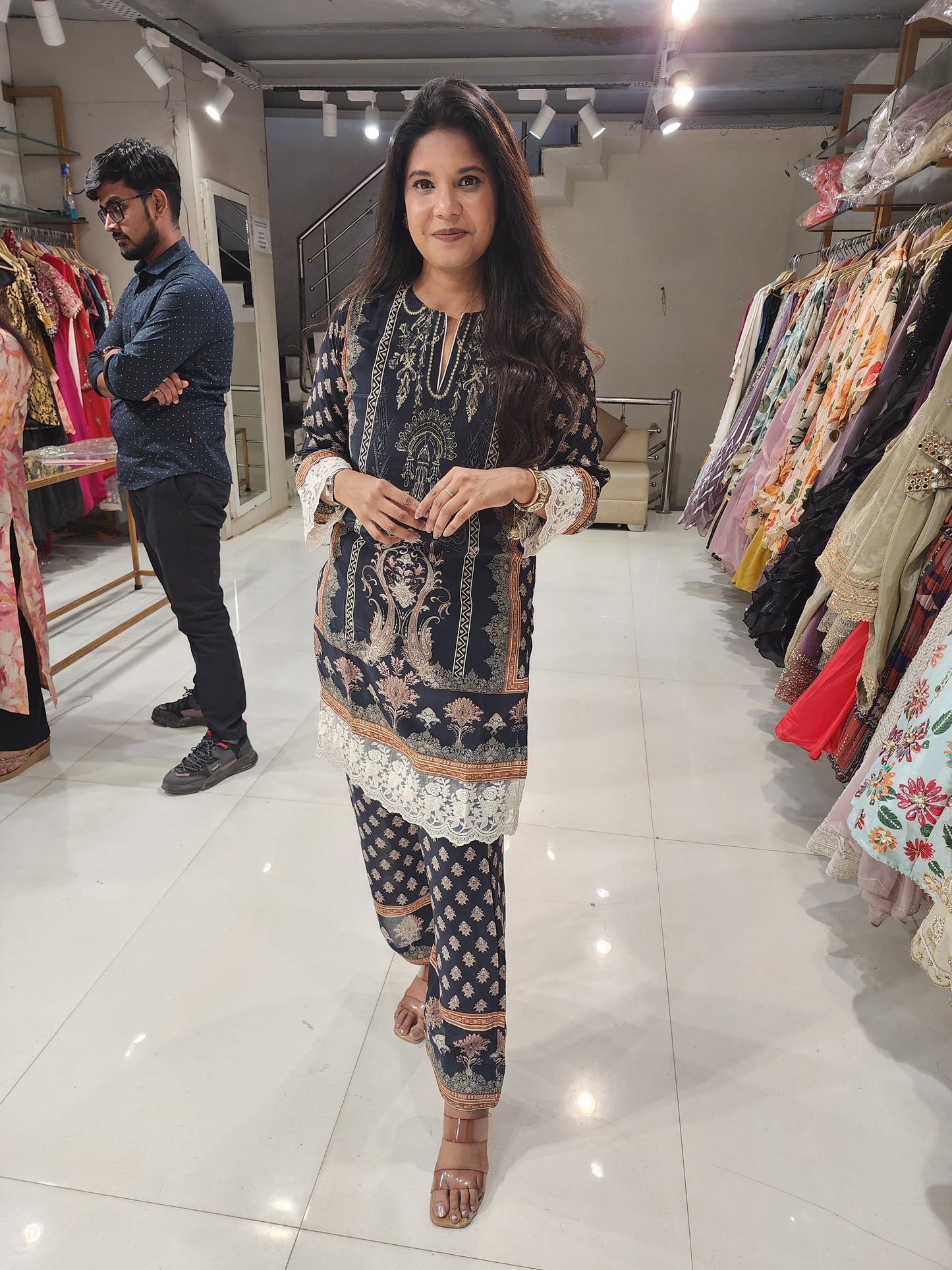 Black digital print co-ord set