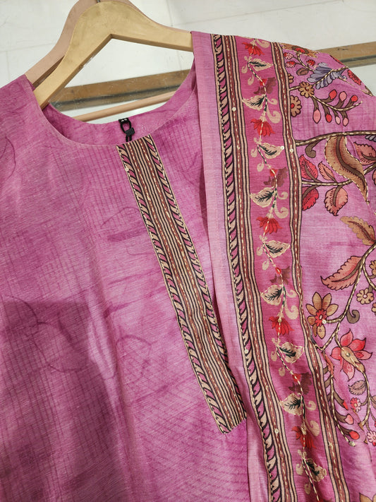 Pink katha suit
