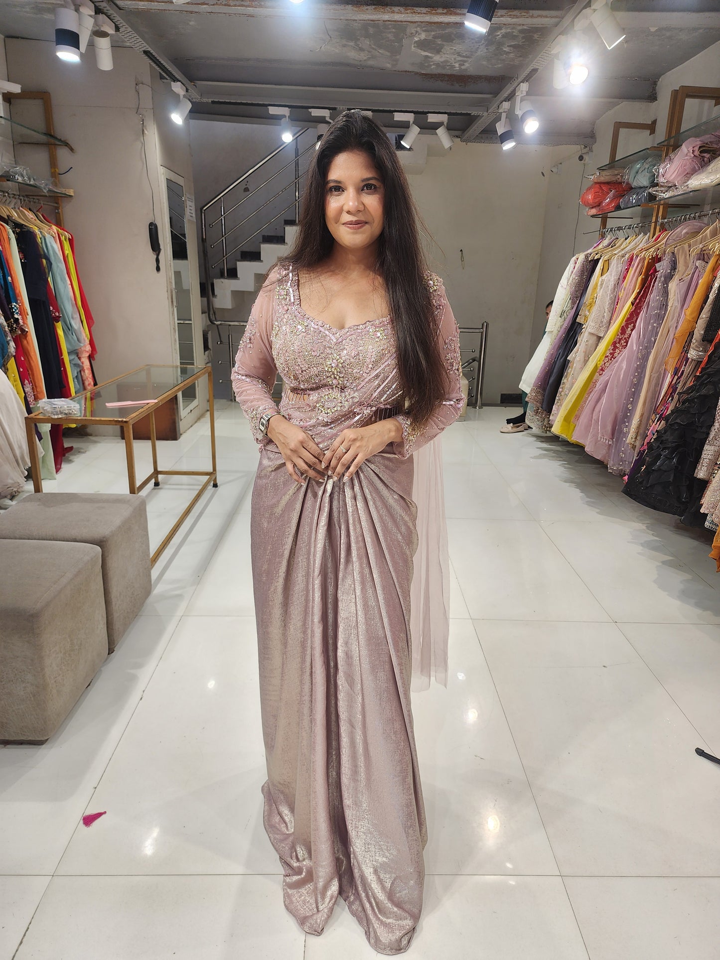Cocktail drape saree