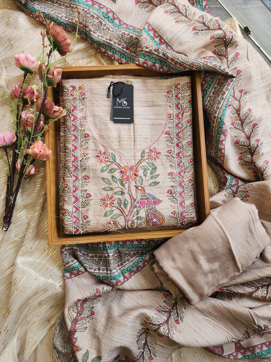 Jamdani unstitched suit