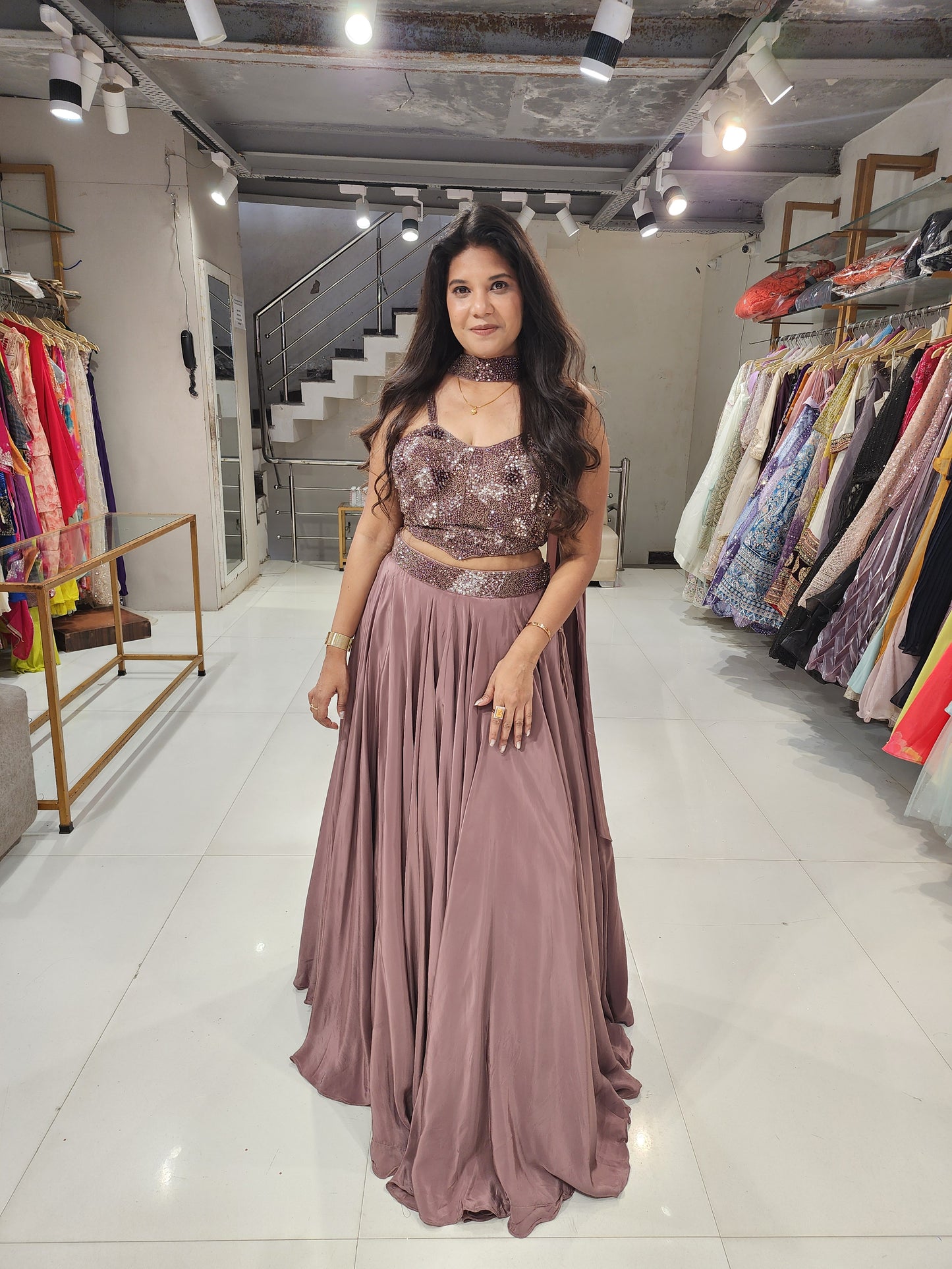 Pure crepe princess lehenga set