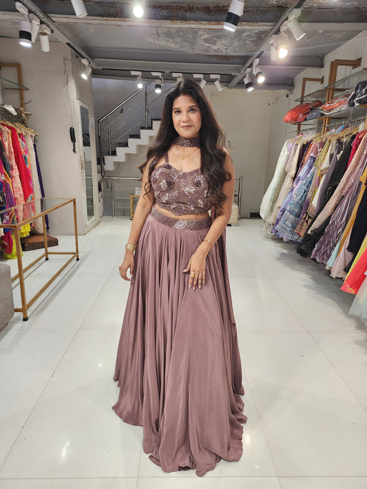 Pure crepe princess lehenga set