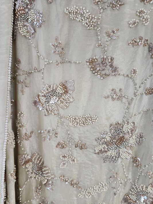 Pure shimmer tissue handwork unstitched suit