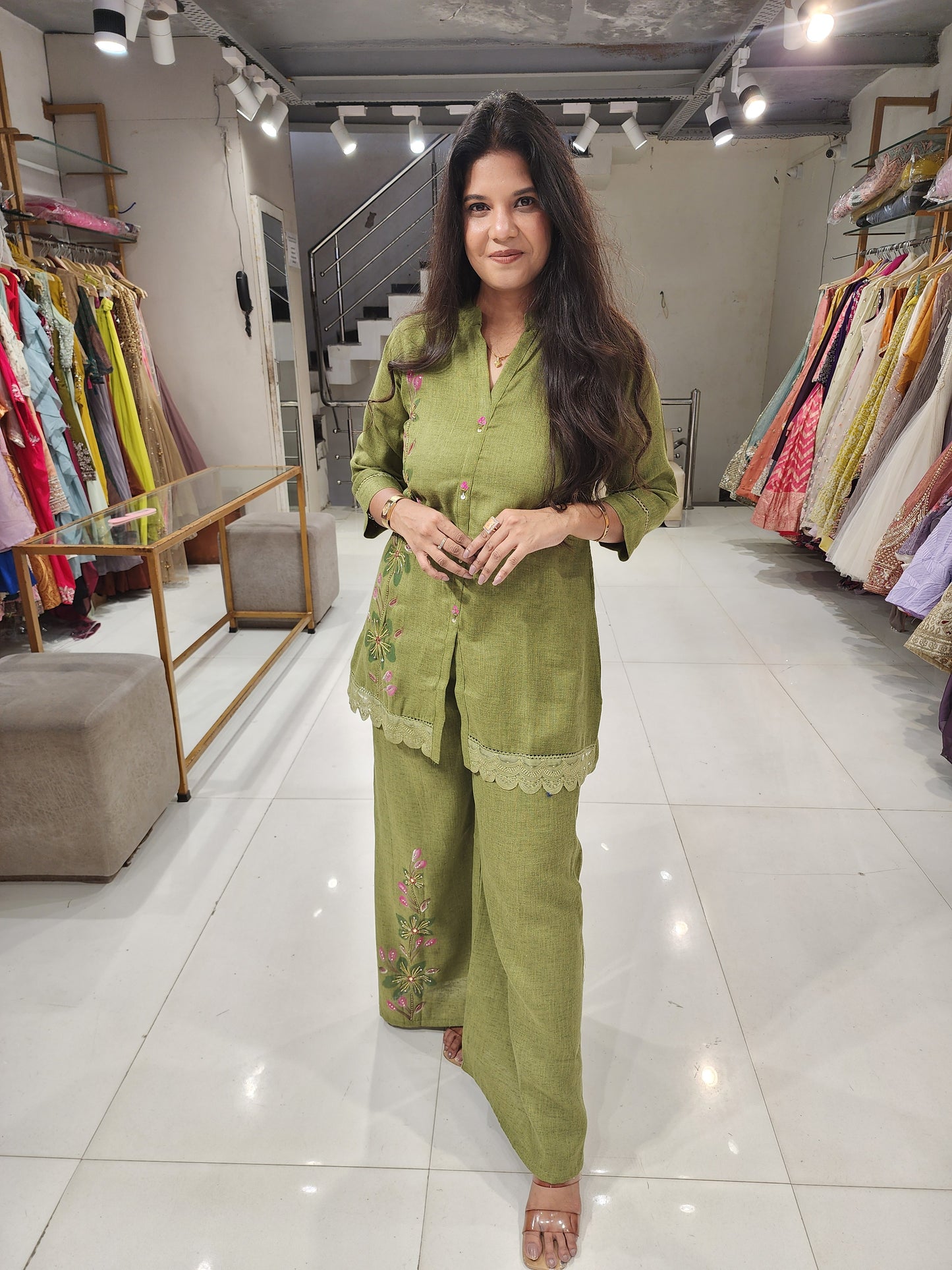 Olive green handbrush co-ord set