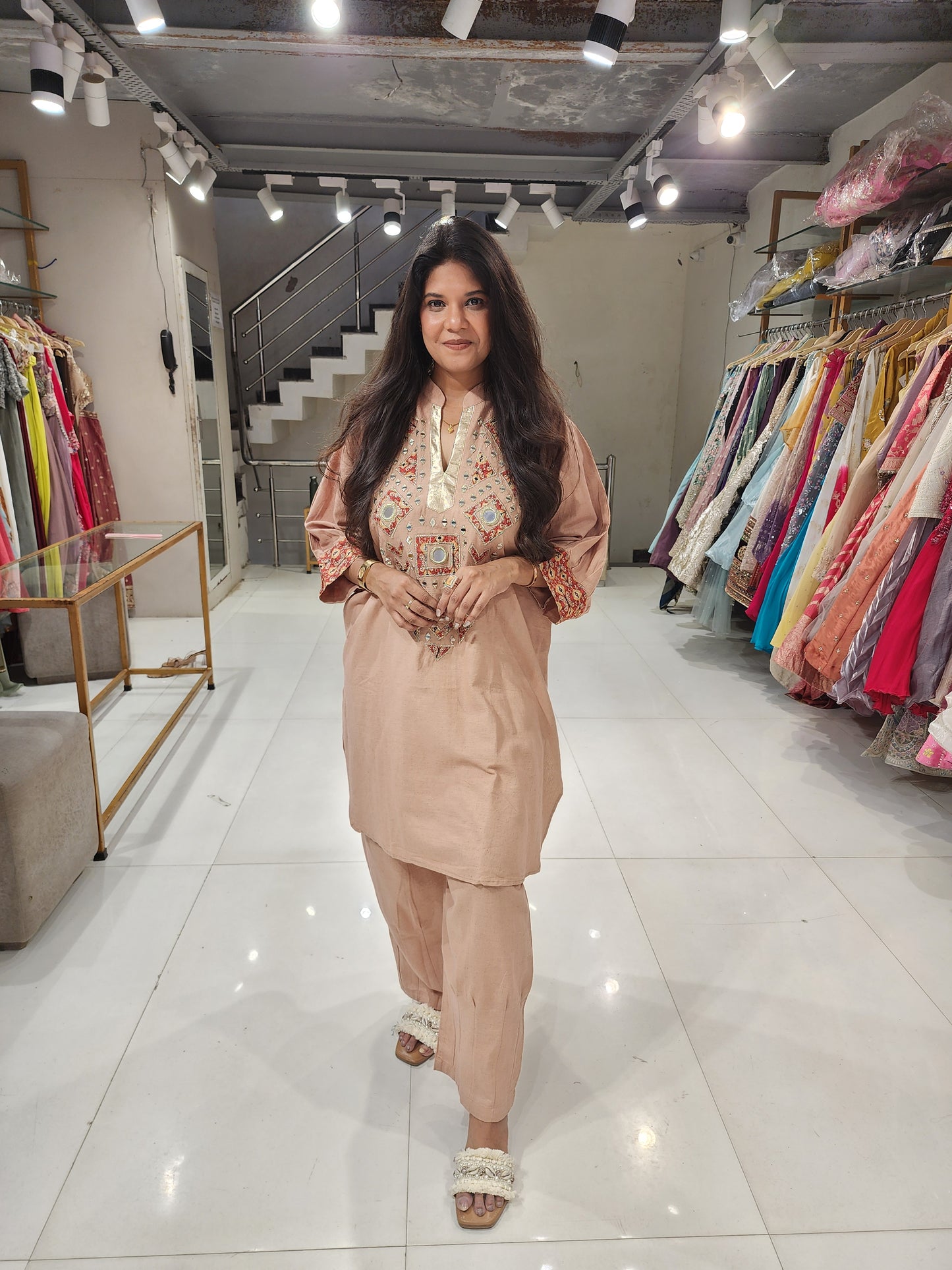 Baggy mirror work co-ord set