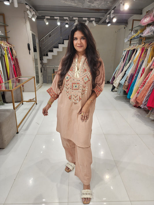 Baggy mirror work co-ord set