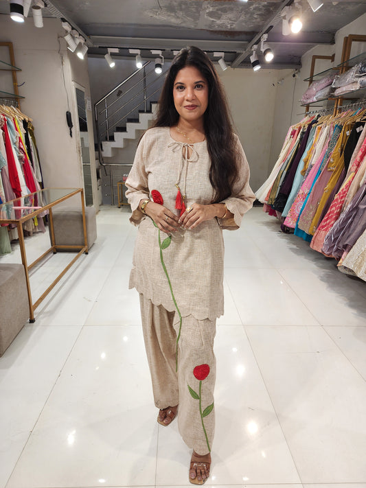 Rose petal farshi suit