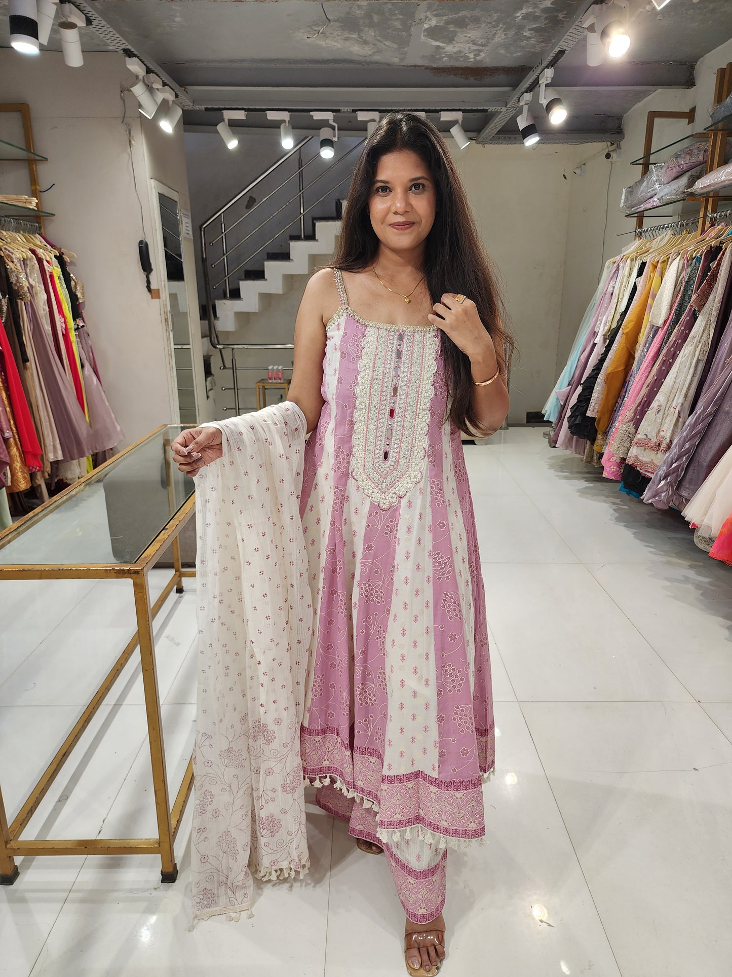 Step anarkali suit
