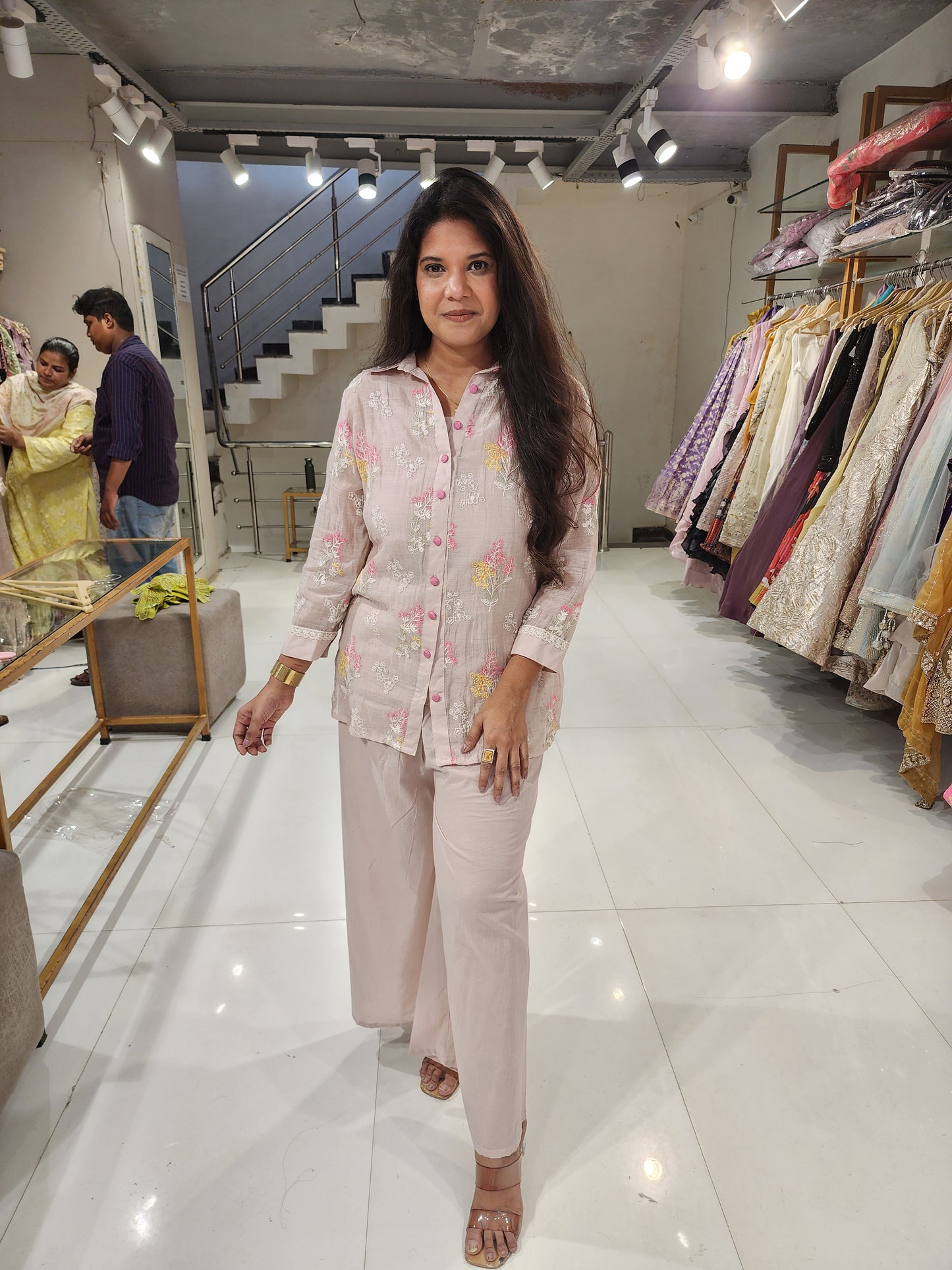 Mull cotton embroided set
