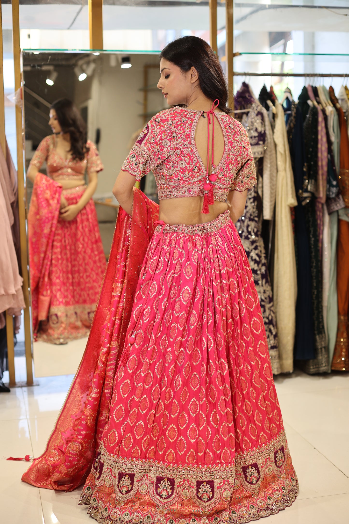 Weaving lehenga set