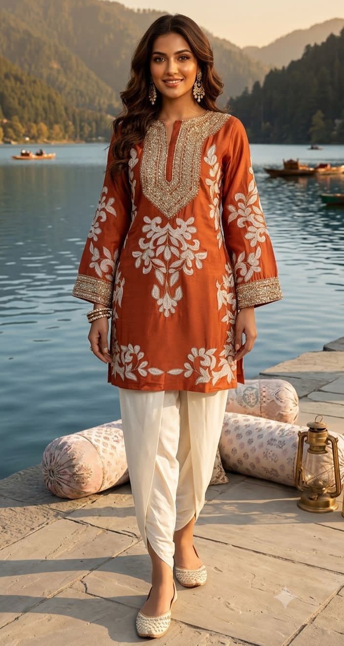 Dola silk kurta tulip co-ord set