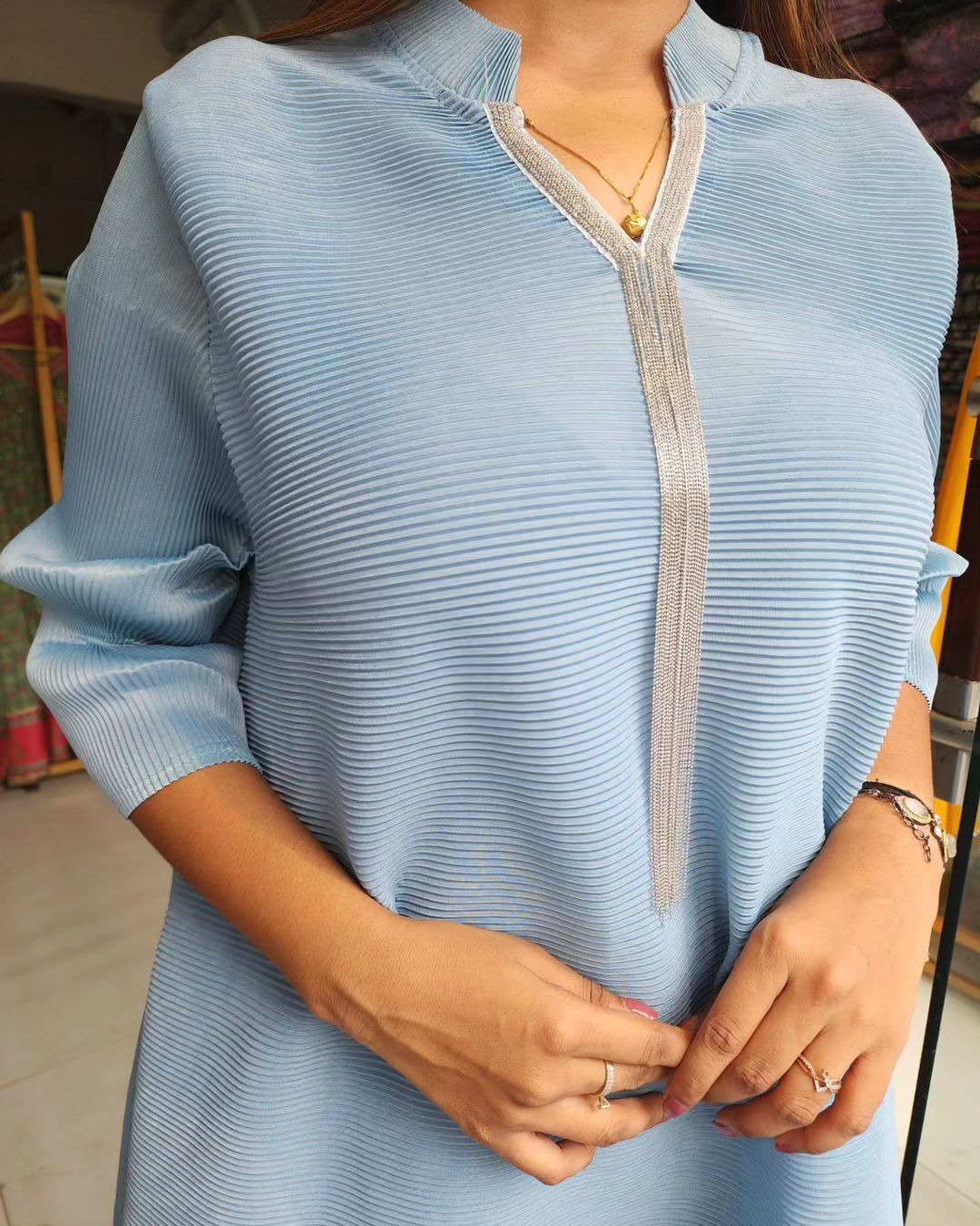 POWDER BLUE WRINKLE CORD SET