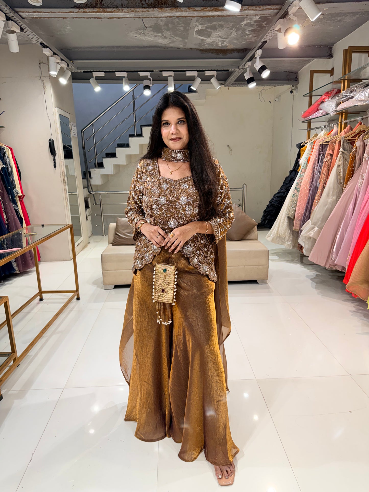 Short peplum indowestern dress