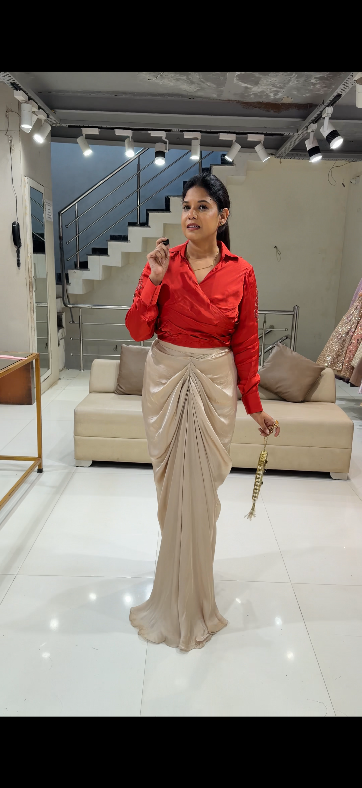 Satin silk cowl dress
