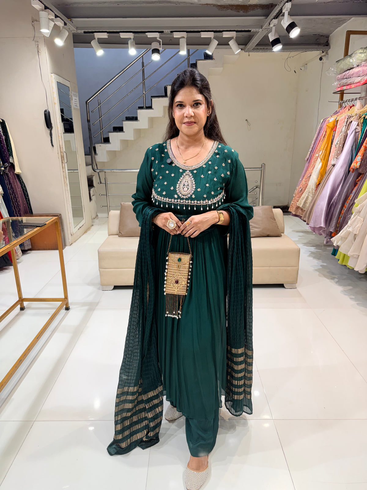Chinon anarkali suit