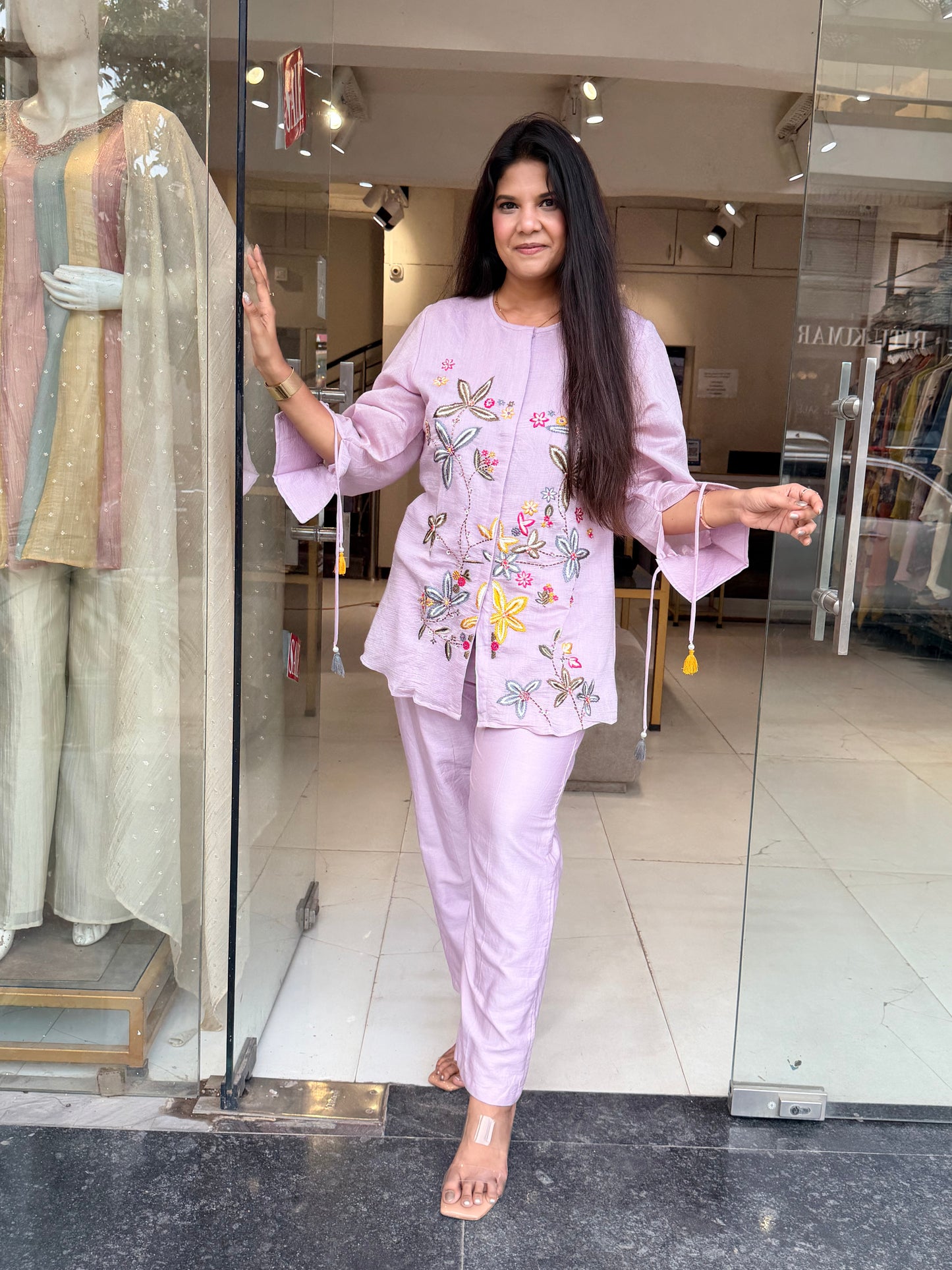 Thread embroided co-ord set