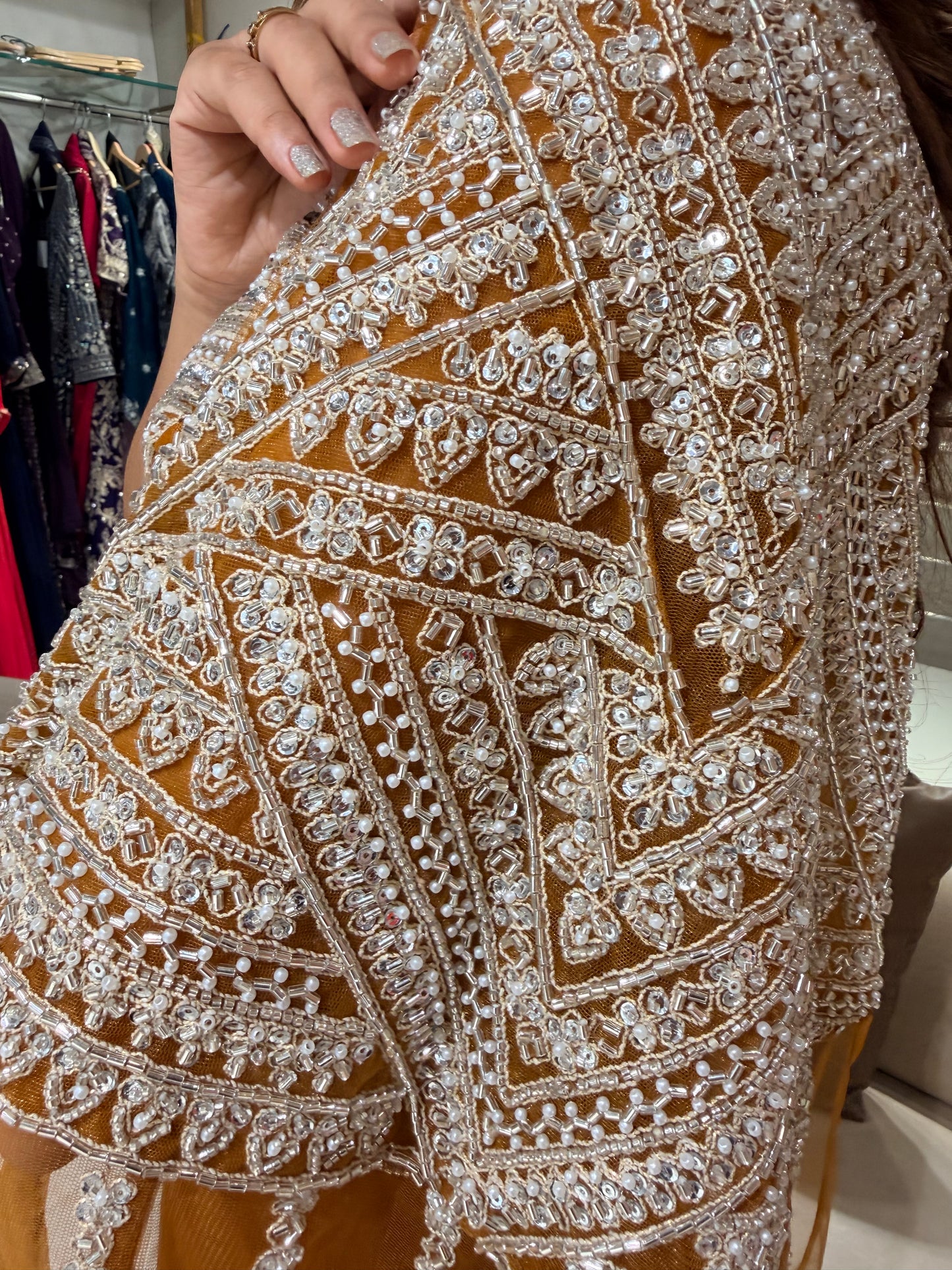 Corset cape lehenga set