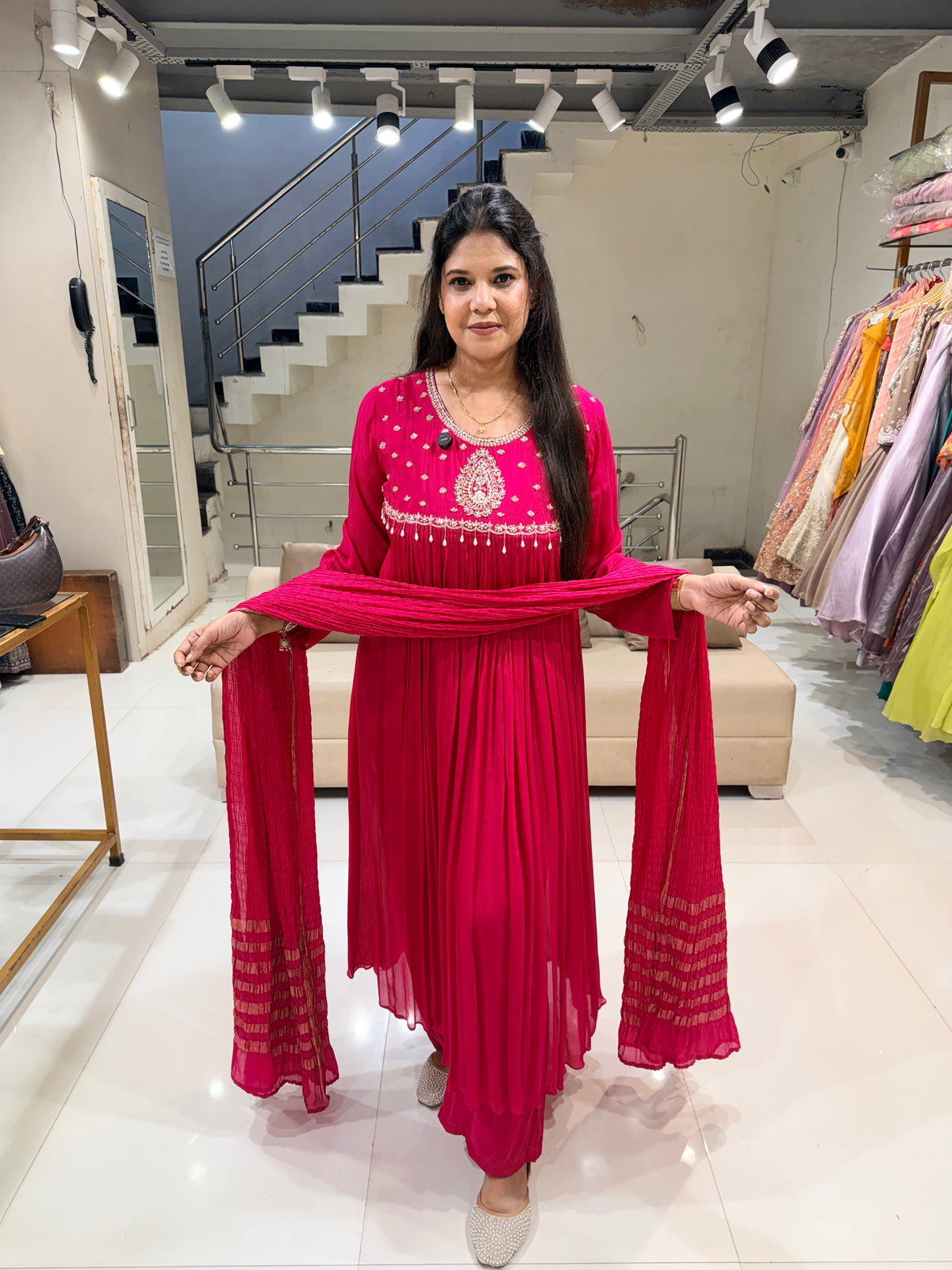 Chinon anarkali suit